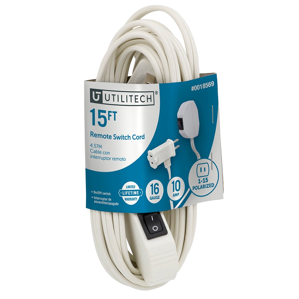 Project Source 6' 16/2 White 2-Prong Indoor SPT-2 Light Duty General Extension Cord - Each UT660606