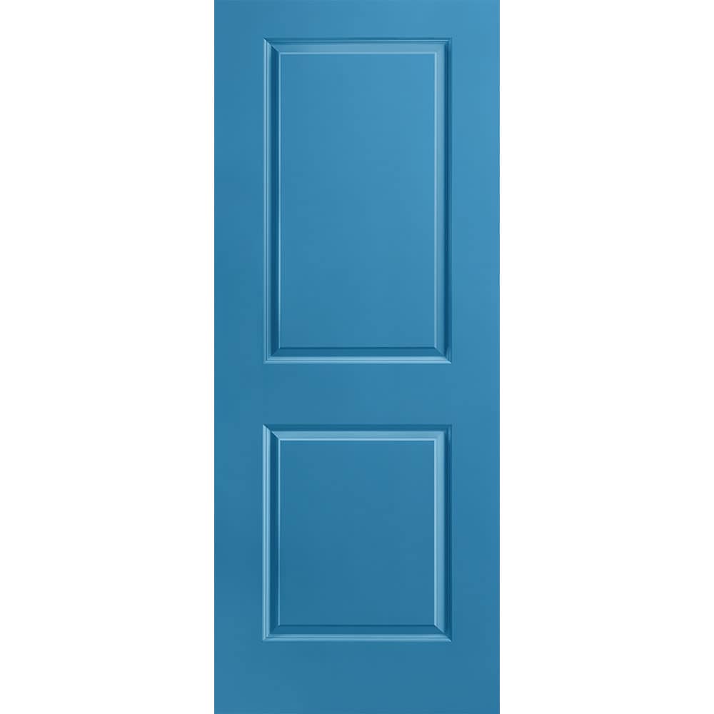 Masonite 1316006 Traditional 32-in x 80-in Blue Heron 2-panel square Smooth Solid core Prefinished Molded composite Slab Door