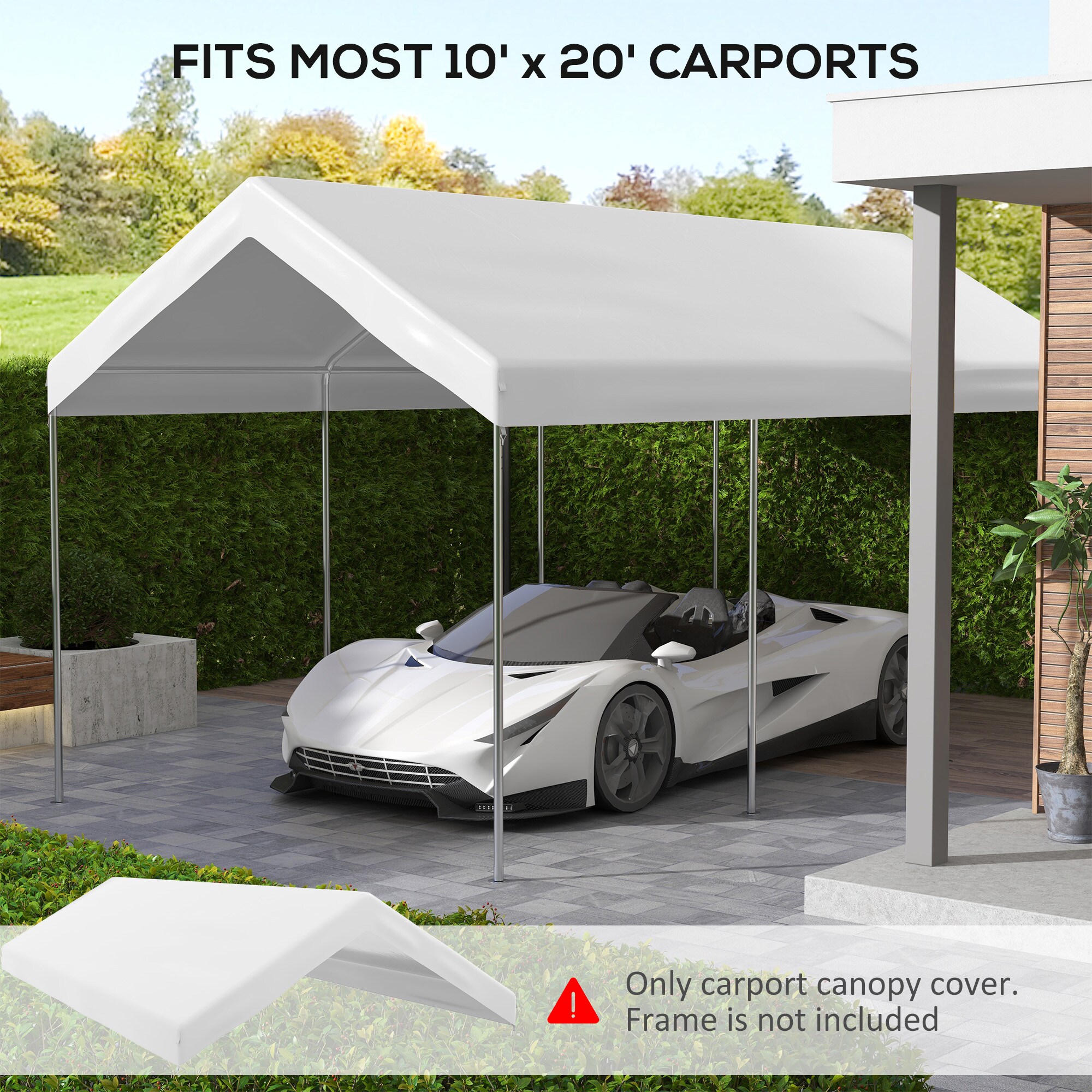 Outsunny 84C-448V00WT Carport-Covers - View #9