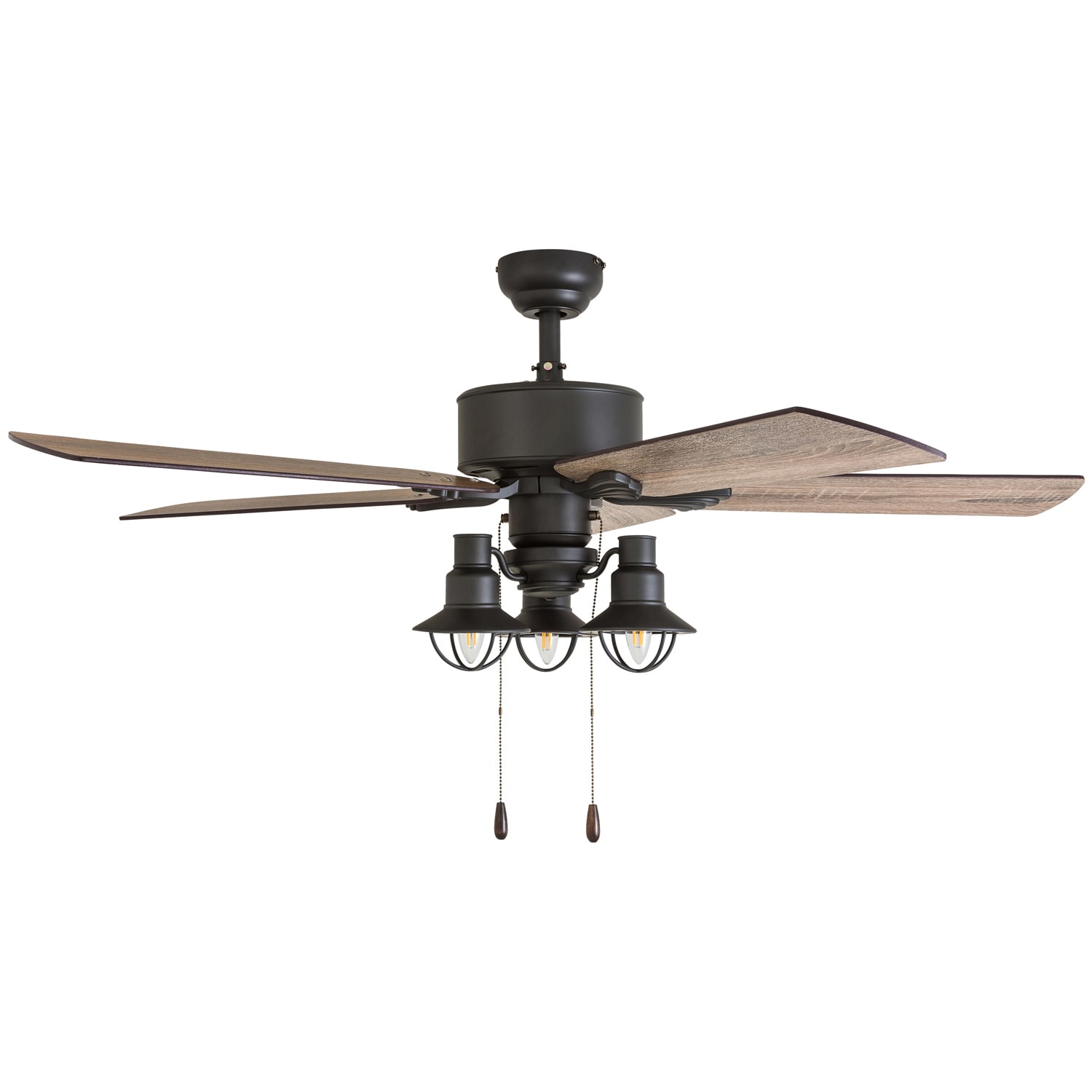Marlow 52-Inch Aged Bronze Ceiling Fan with Light Brown Reversible Blades