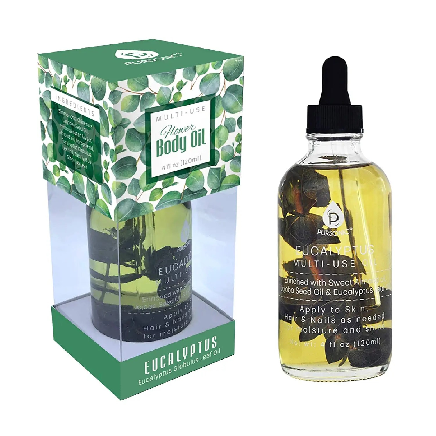 Pursonic FBOEL120 Eucalyptus Flower Multi Use Body Oils 4 Oz