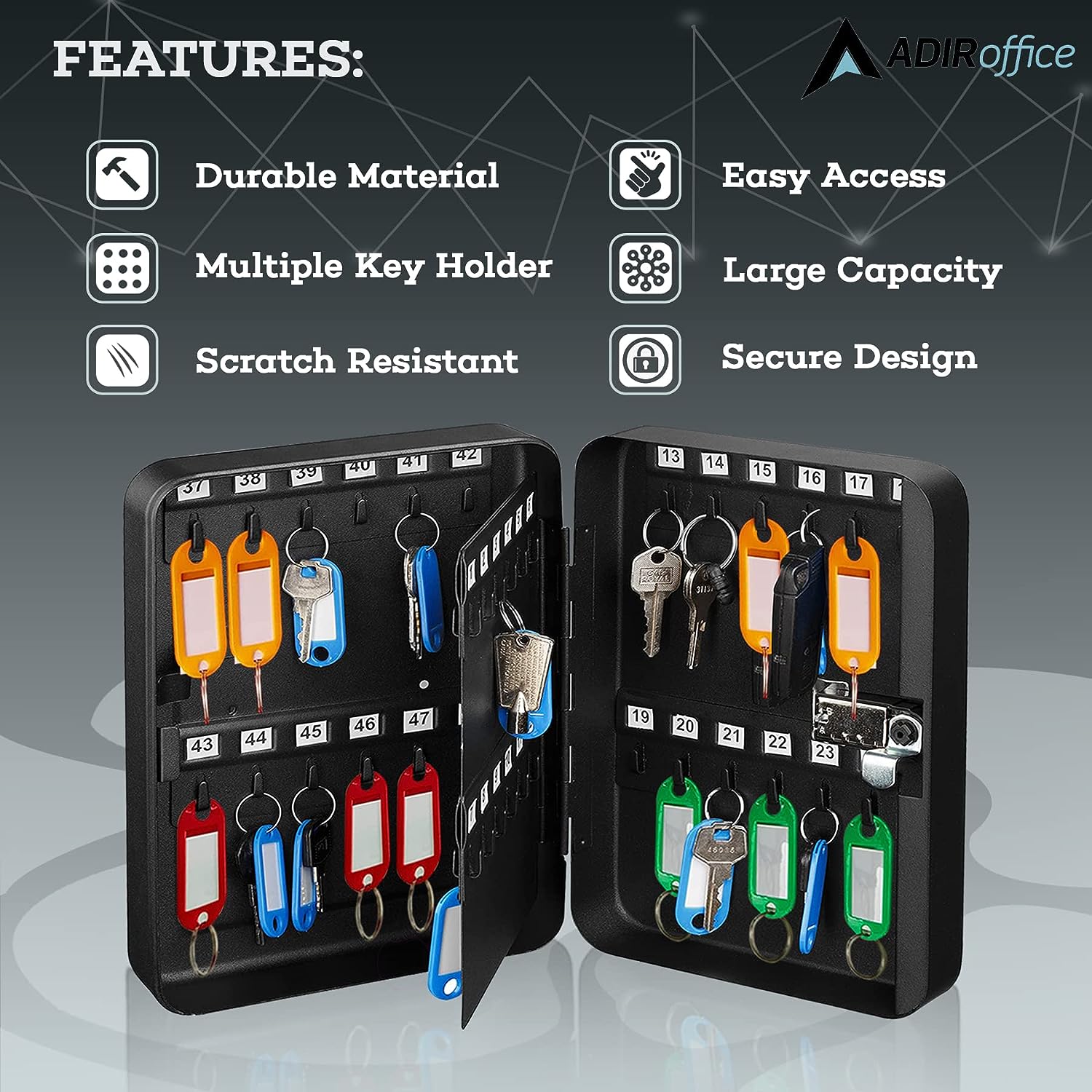 AdirOffice 682-48-BLK-2PK Key-Safes - View #3