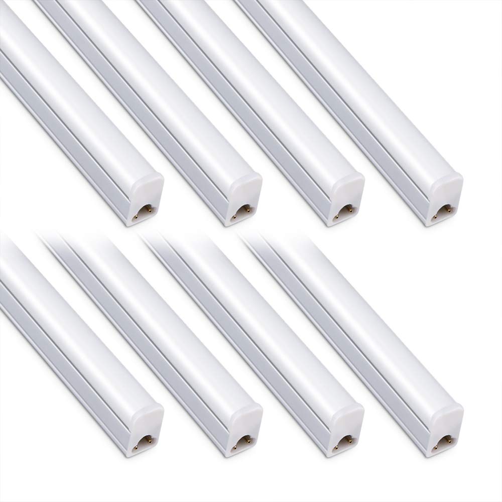Aoibox -  2 ft LED T5 Shop Light Fixture 8 Pack 6500K 1100 lm Linkable Strip Lights with Switch f...
