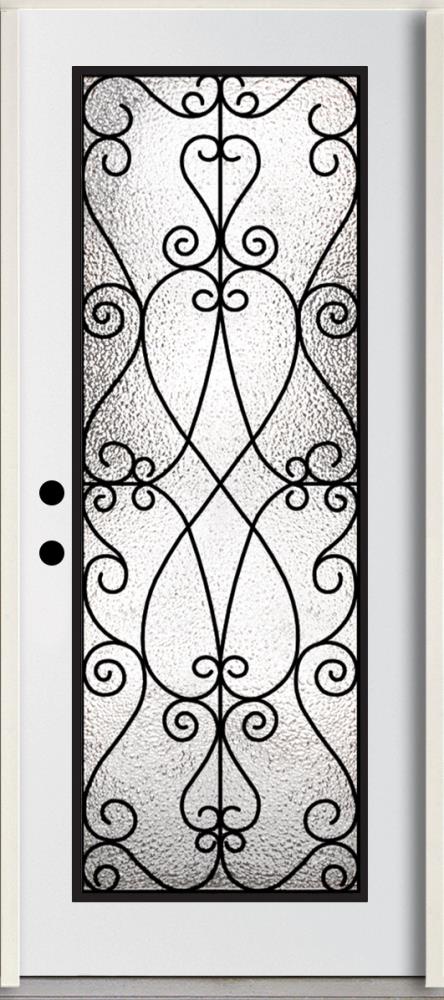 RELIABILT LO921868 36-in x 80-in x 4-9/16-in Fiberglass Full lite Right-hand inswing Modern White Painted Prehung Front Door Insulating core