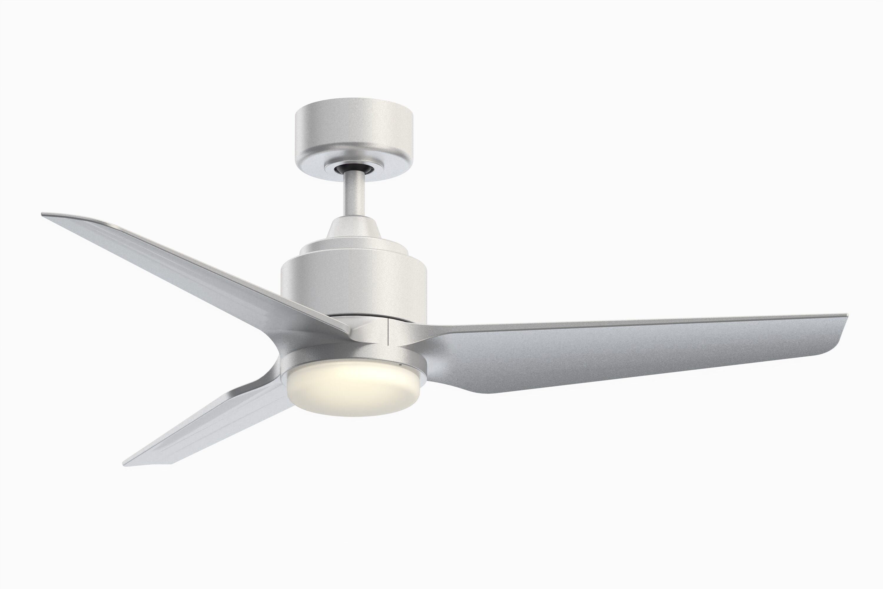 Fanimation FPD8514SLW-48SLW-LK TriAire Custom 48-in Color-Changing Integrated LED Outdoor Smart Silver with Silver Blades Propeller Ceiling Fan With Light - Remote Included ( 3 -Blade )