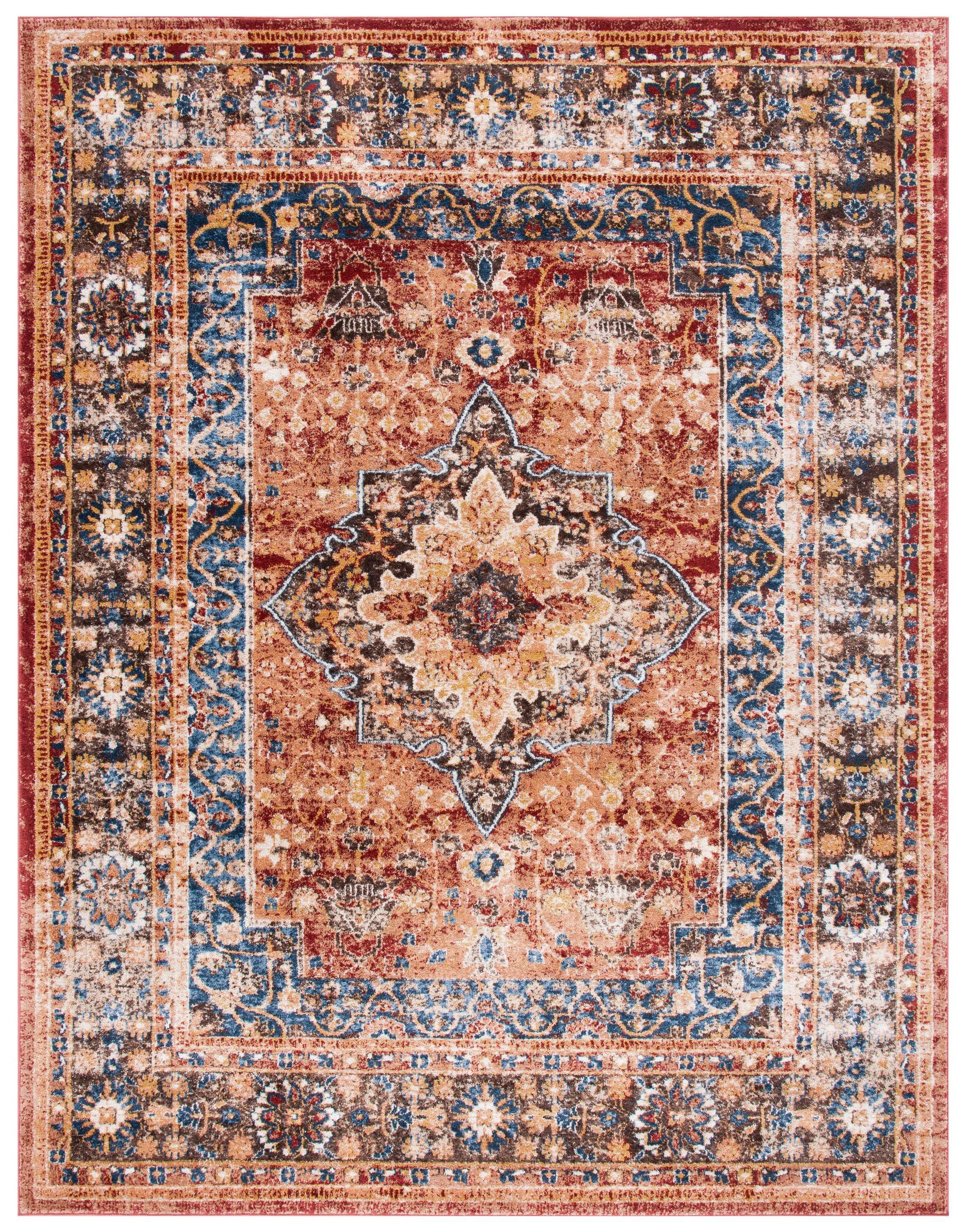 Safavieh Bijar Sinop 7 x 9 Brown/Rust Indoor Floral/Botanical Oriental Area Rug