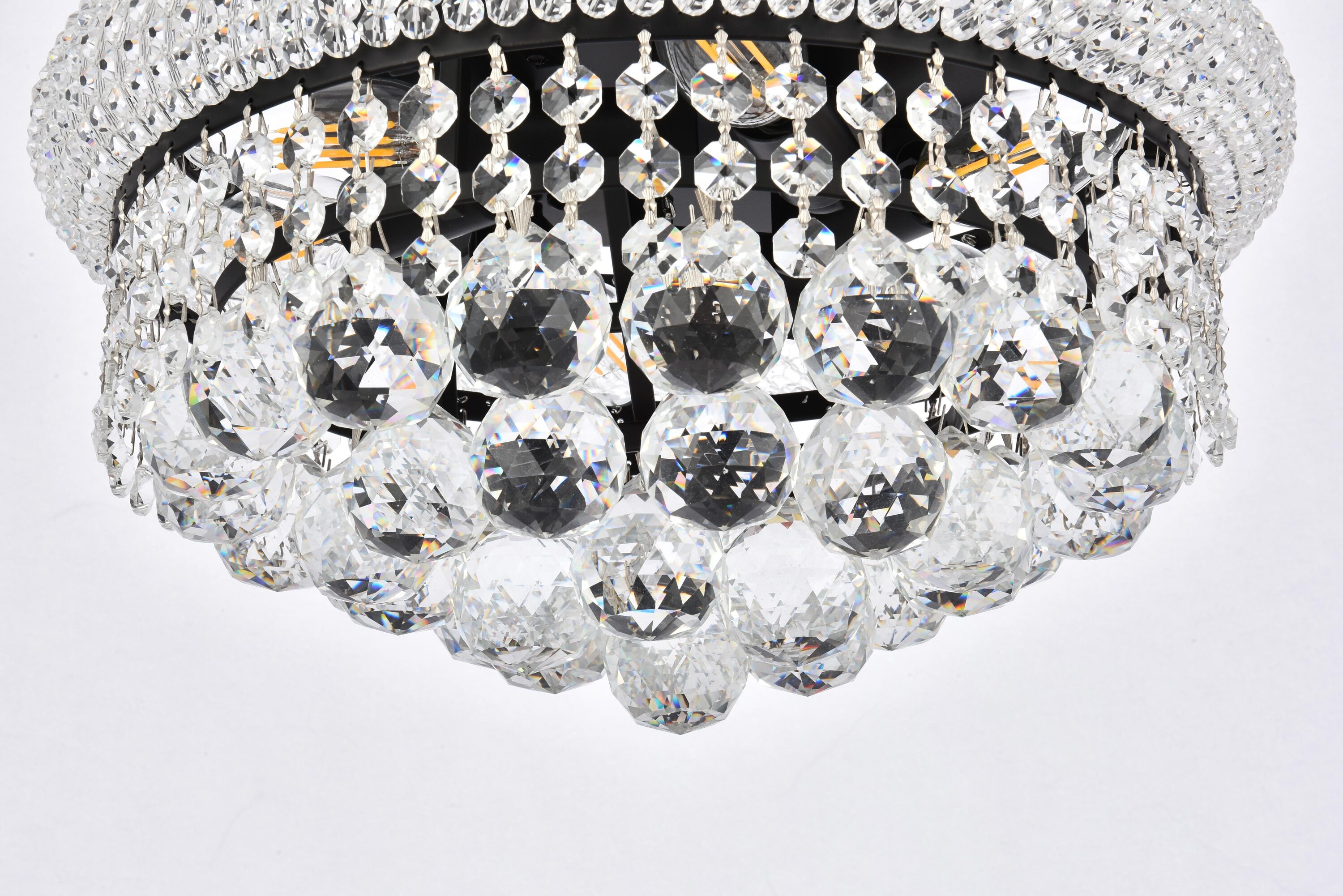Primo Black and Clear Crystal LED Flush Mount Light