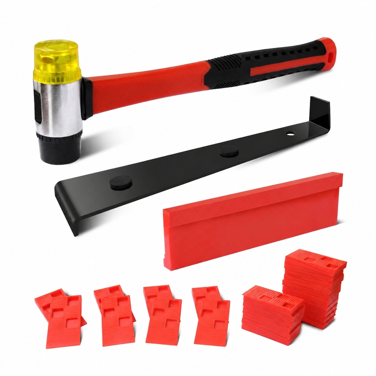 Etokfoks  43 Piece Laminate Flooring Kit with 35mm Hammer 40 Spacers Pull Bar and Tapping Block for Hardwood Vinyl Flooring