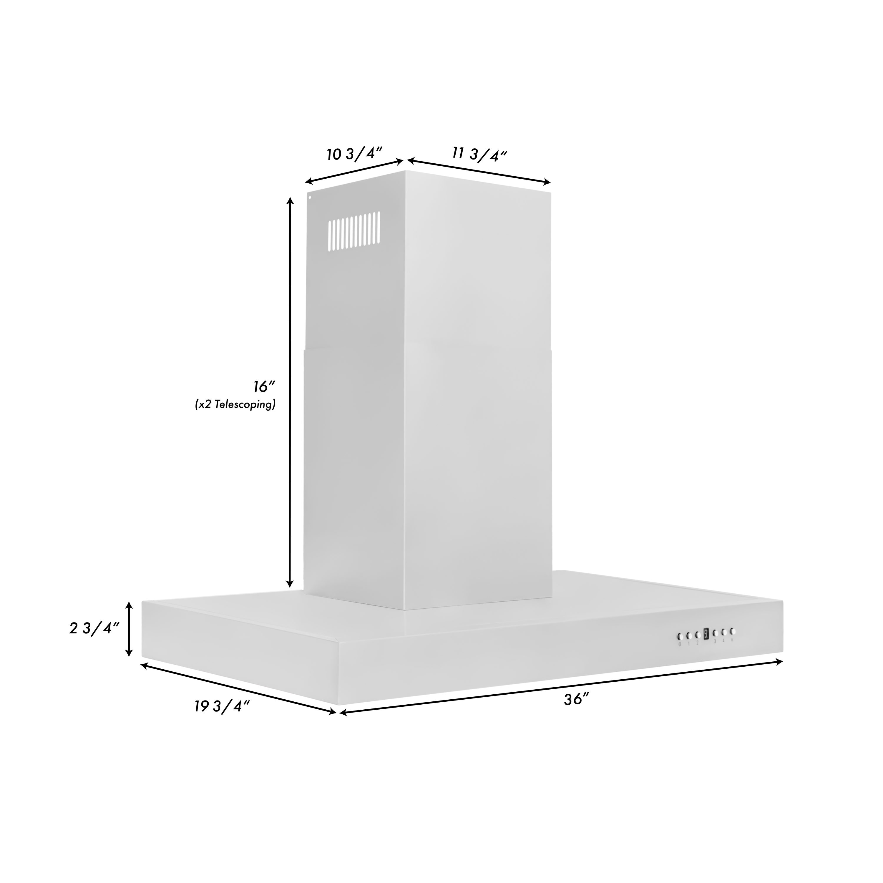 ZLINE KITCHEN & BATH Wall Mount Range Hood 36-in 400-CFM Convertible ...