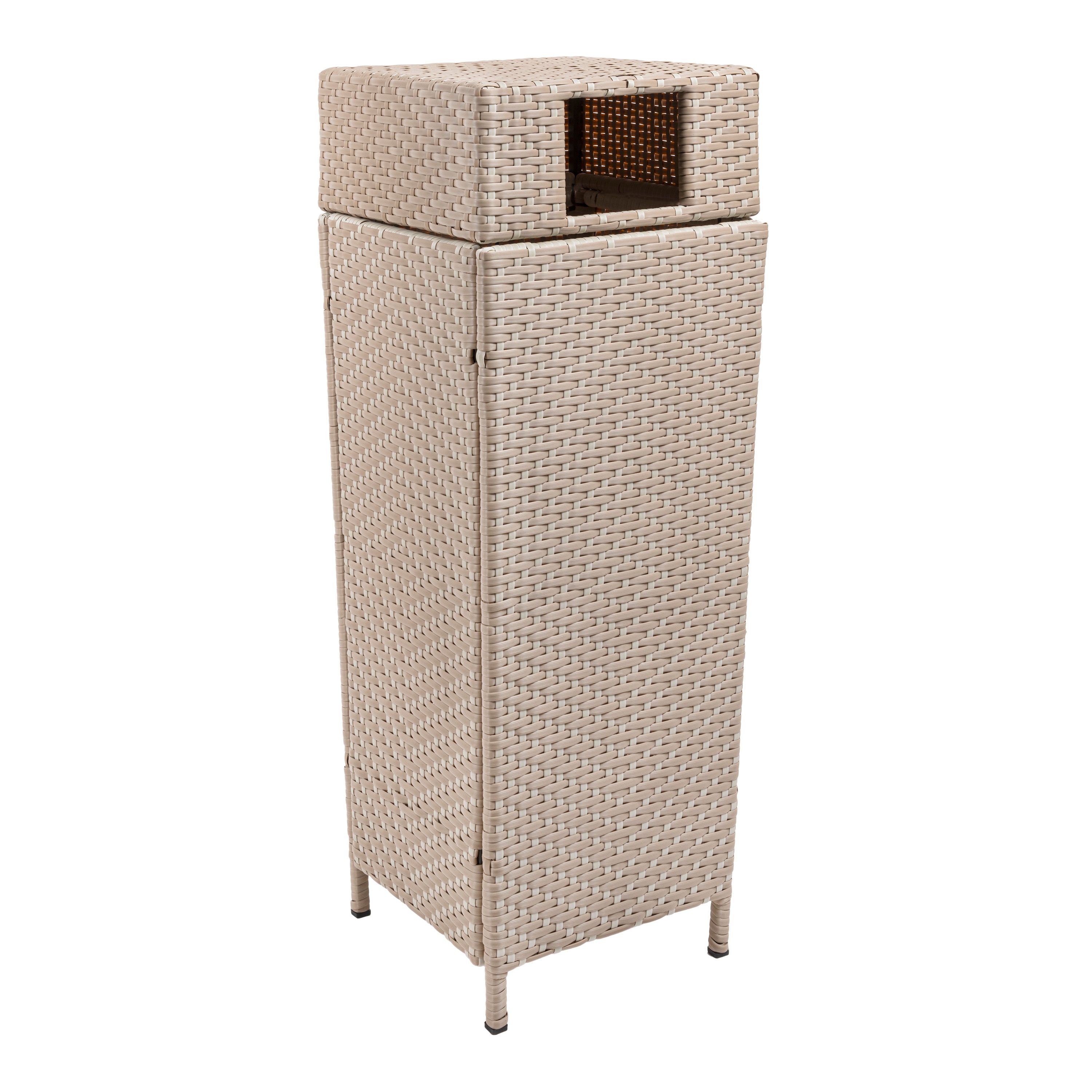 happimess HPM1203D 24.13 Gallon Light Pink/White Metal Indoor/Outdoor Kitchen Hinged Lid Trash Can
