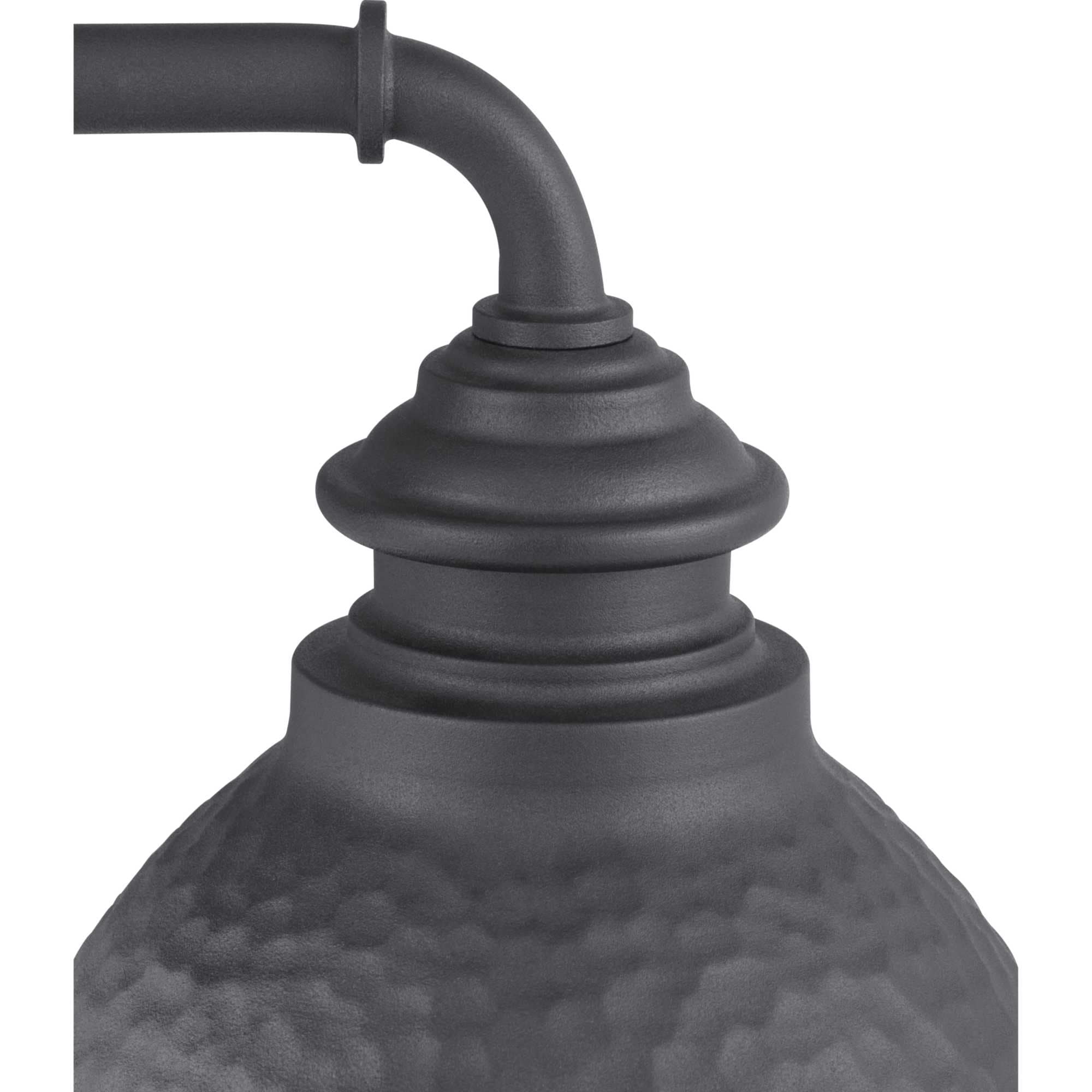 Modern Englewood 8'' Black Steel Wall Lantern with Copper Accents