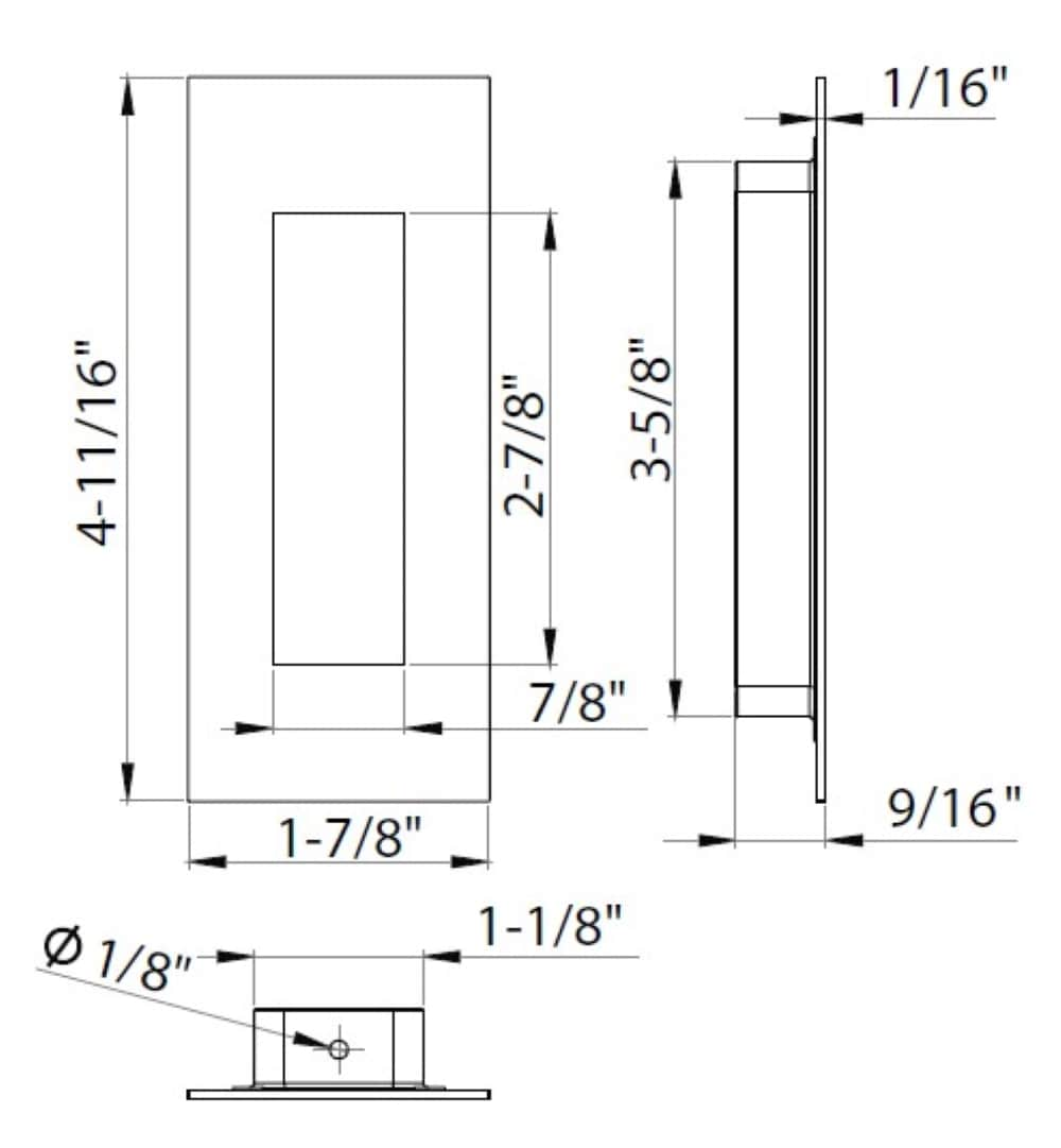 INOX FHIX Series Center to Center Satin Stainless Rectangular Cup ...