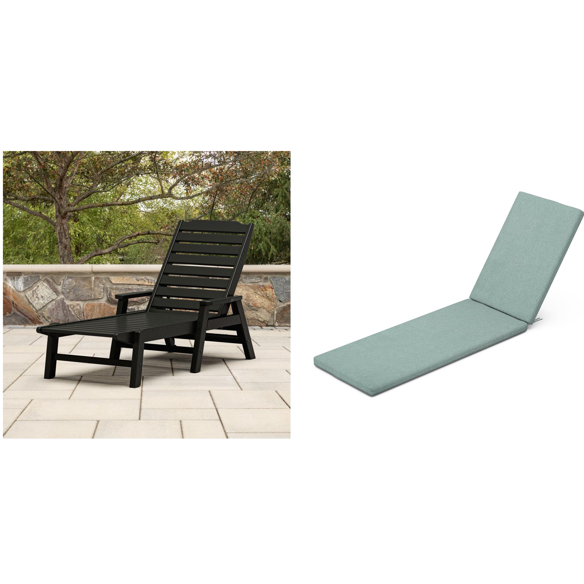 allen + roth by POLYWOOD  Oakport HDPE Chaise Lounge Chair with Cushion Collection