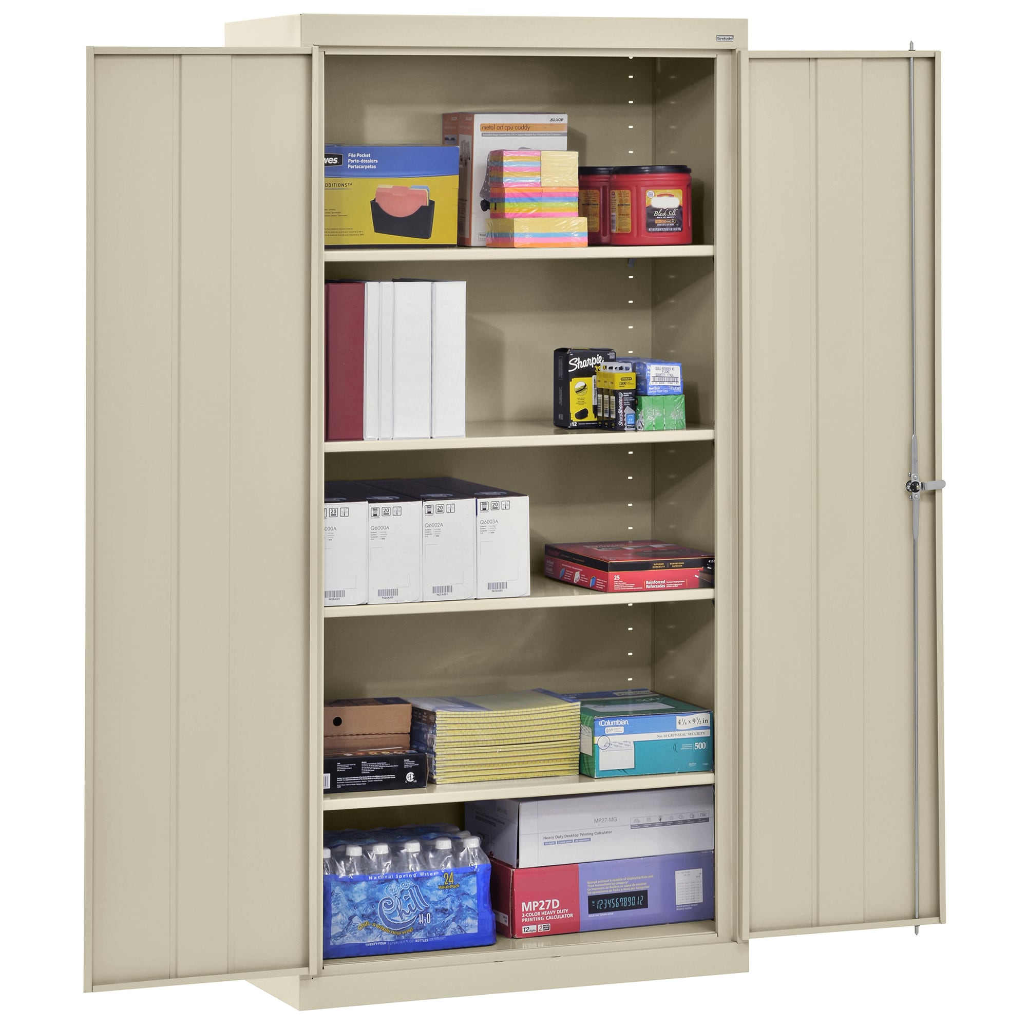 Putty Steel Freestanding Lockable Office Cabinet with Adjustable Shelving