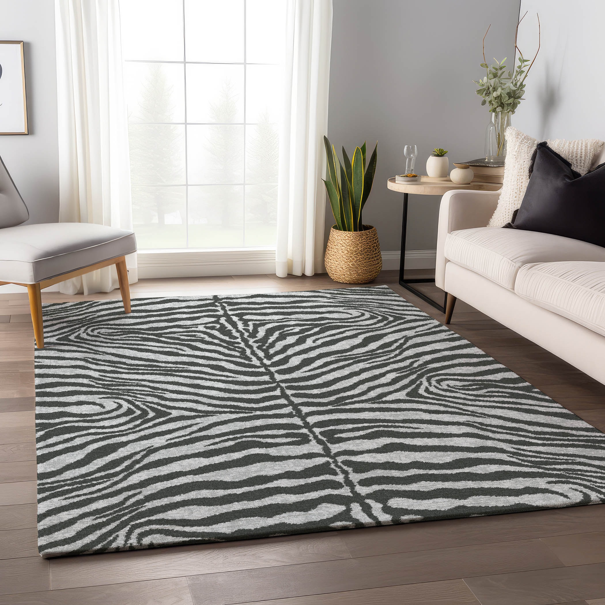 Addison Rugs AMF42GR3X5 Mayfield AMF42GR 3 x 5 (ft) Loomed Polyester Gray Rectangular Indoor Abstract Machine washable Area rug
