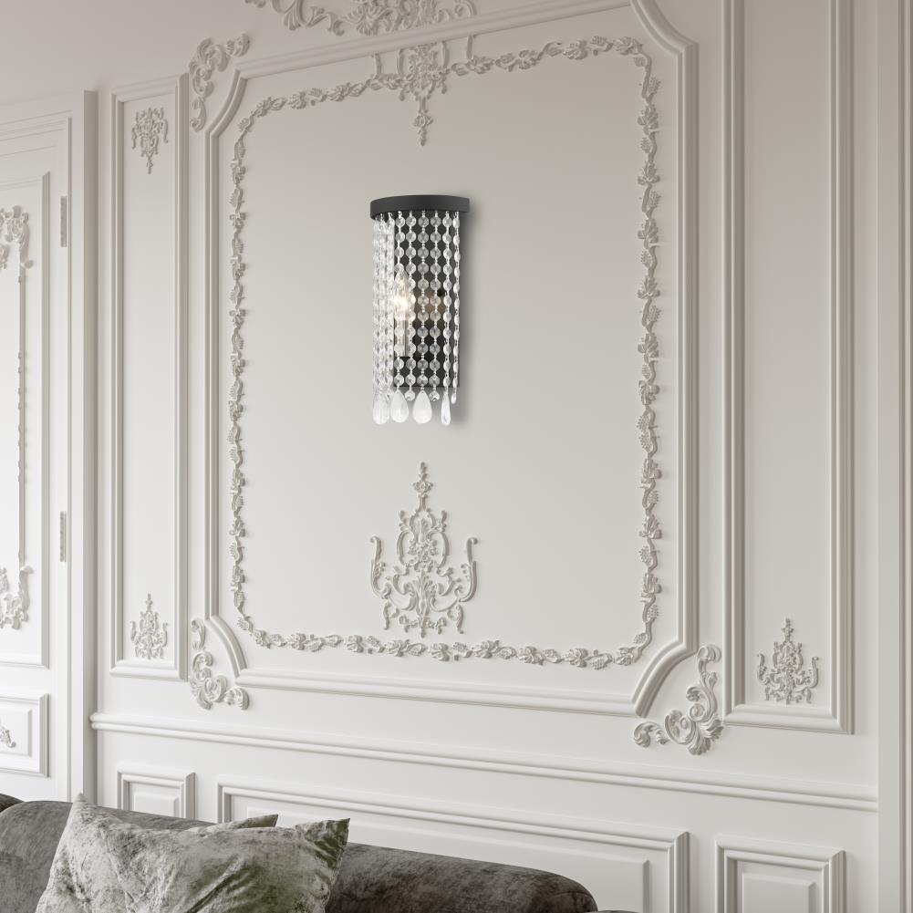 Livex Lighting Elizabeth 6-in W 1-Light Black Transitional Wall Sconce ...