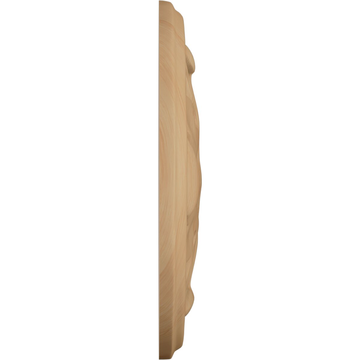 Alder Round Hand-Carved Rosette, 4 1/4" x 4 1/4"