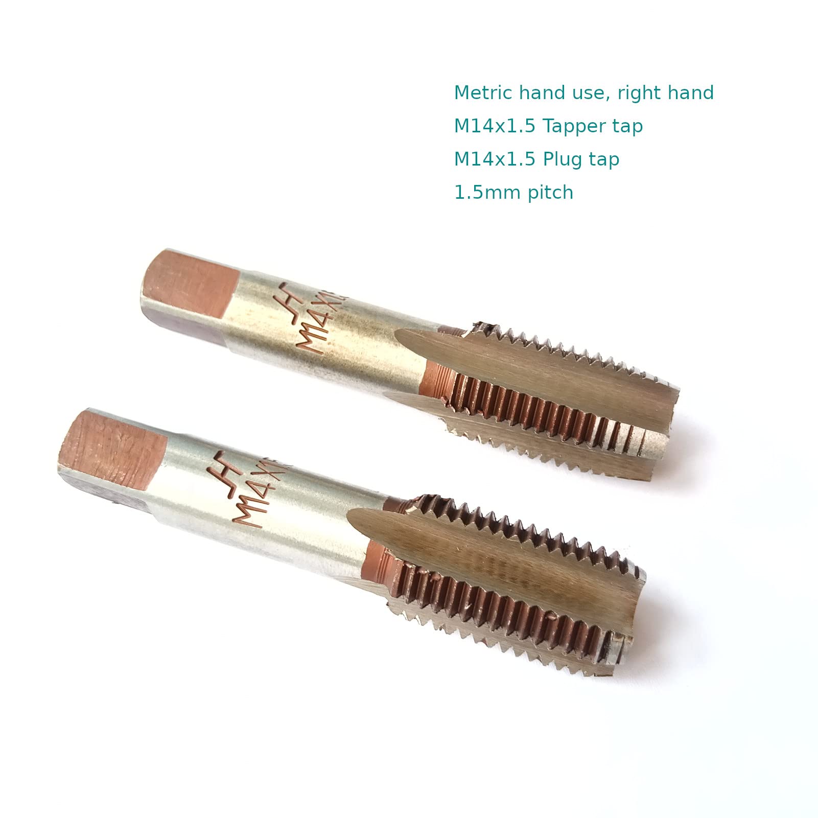 Mikiotto M14x1.5 Metric Hand Thread Tap Set Includes Tapper Tap Plug ...