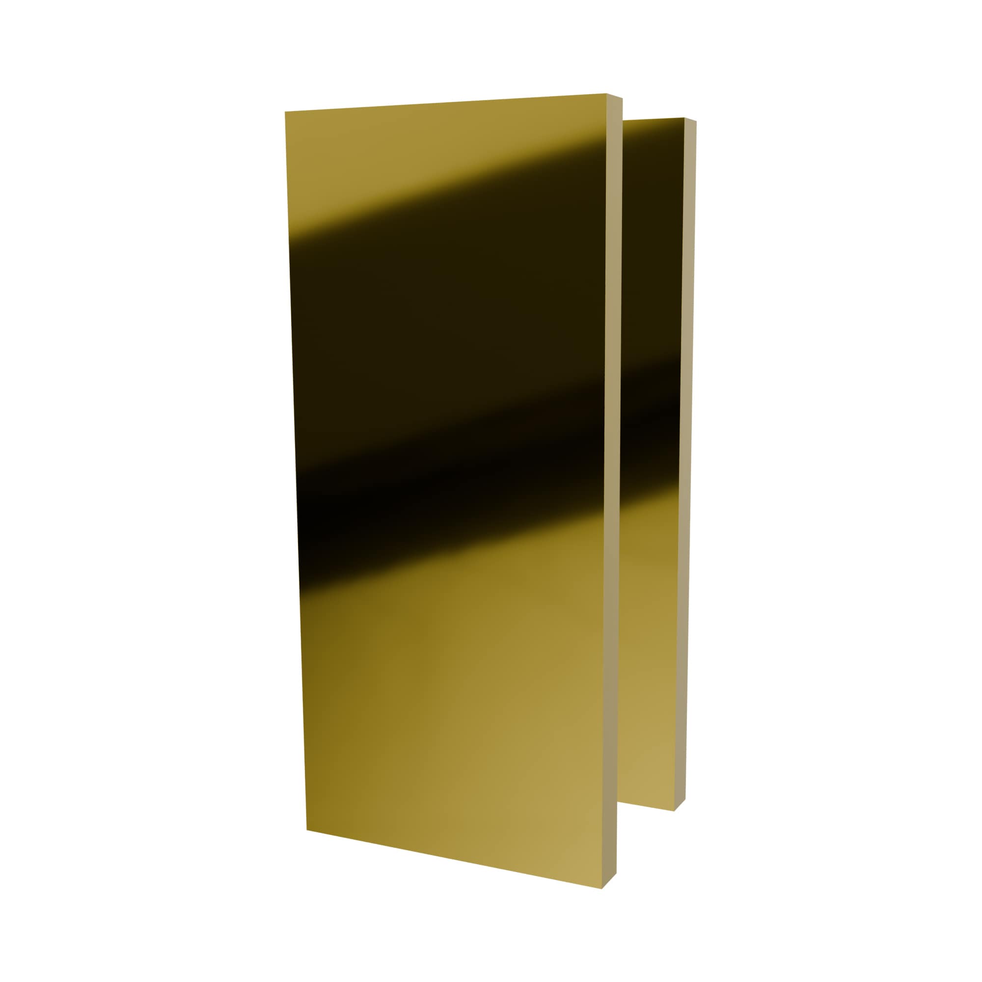 Brixwell  NH12BR No-Drill Clamp for 1/2 in  Glass Thickness Polished Brass Finish
