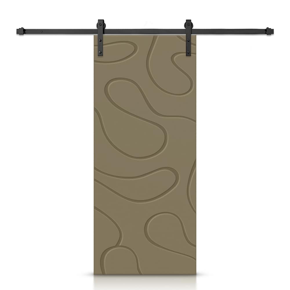 CALHOME SMK72+MD-228-96X30SL 30-in x 96-in Olive Green MDF Hollow core Single Barn Door (Hardware Included)