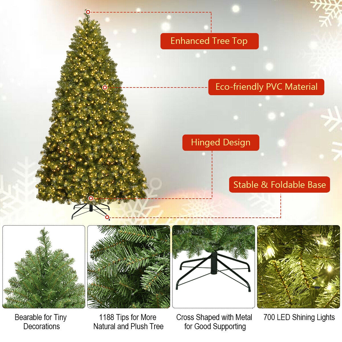 Forclover ALHY-715CM Artificial-Christmas-Trees - View #5