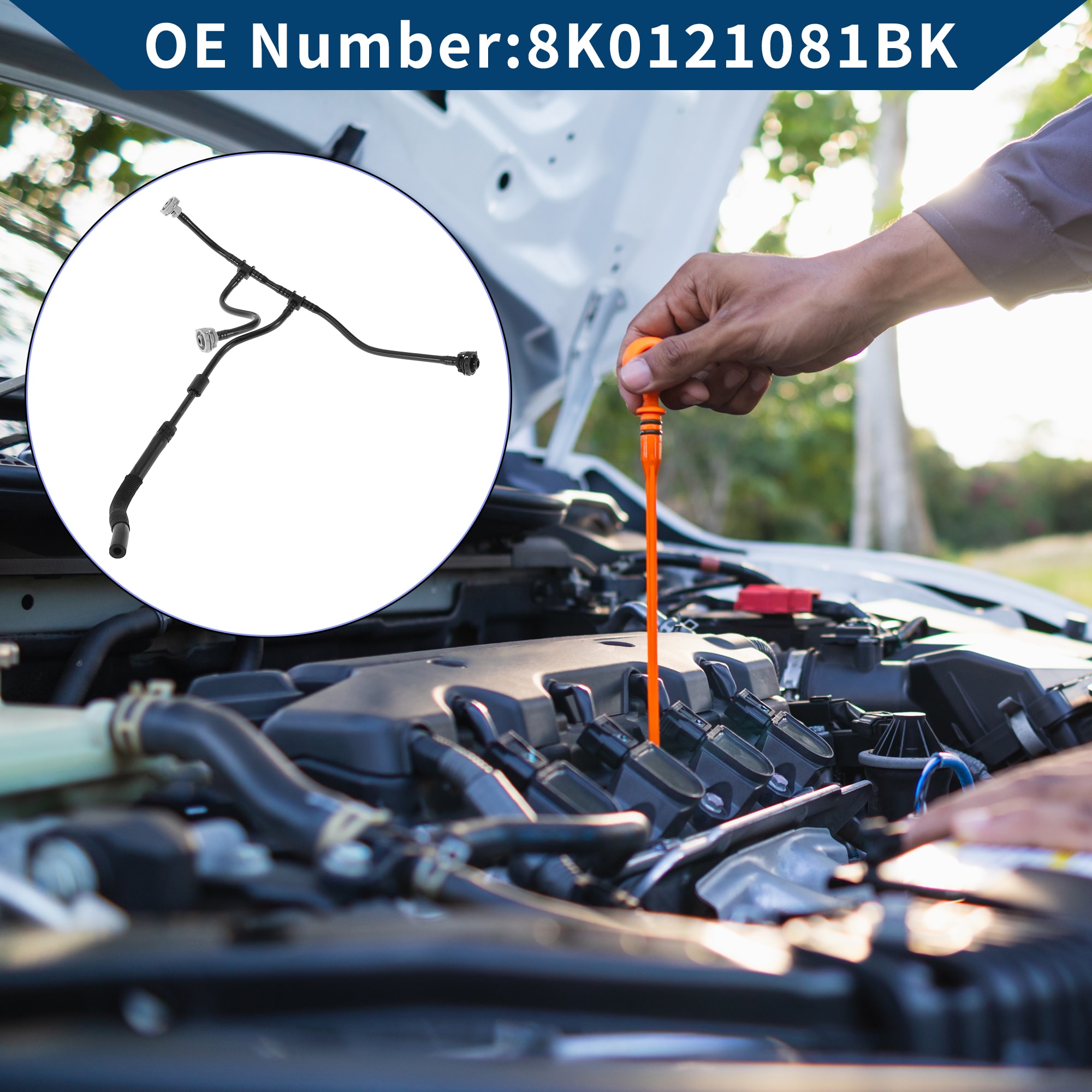Unique Bargains No.8K0121081BK Radiator Overflow Hose for Audi A4