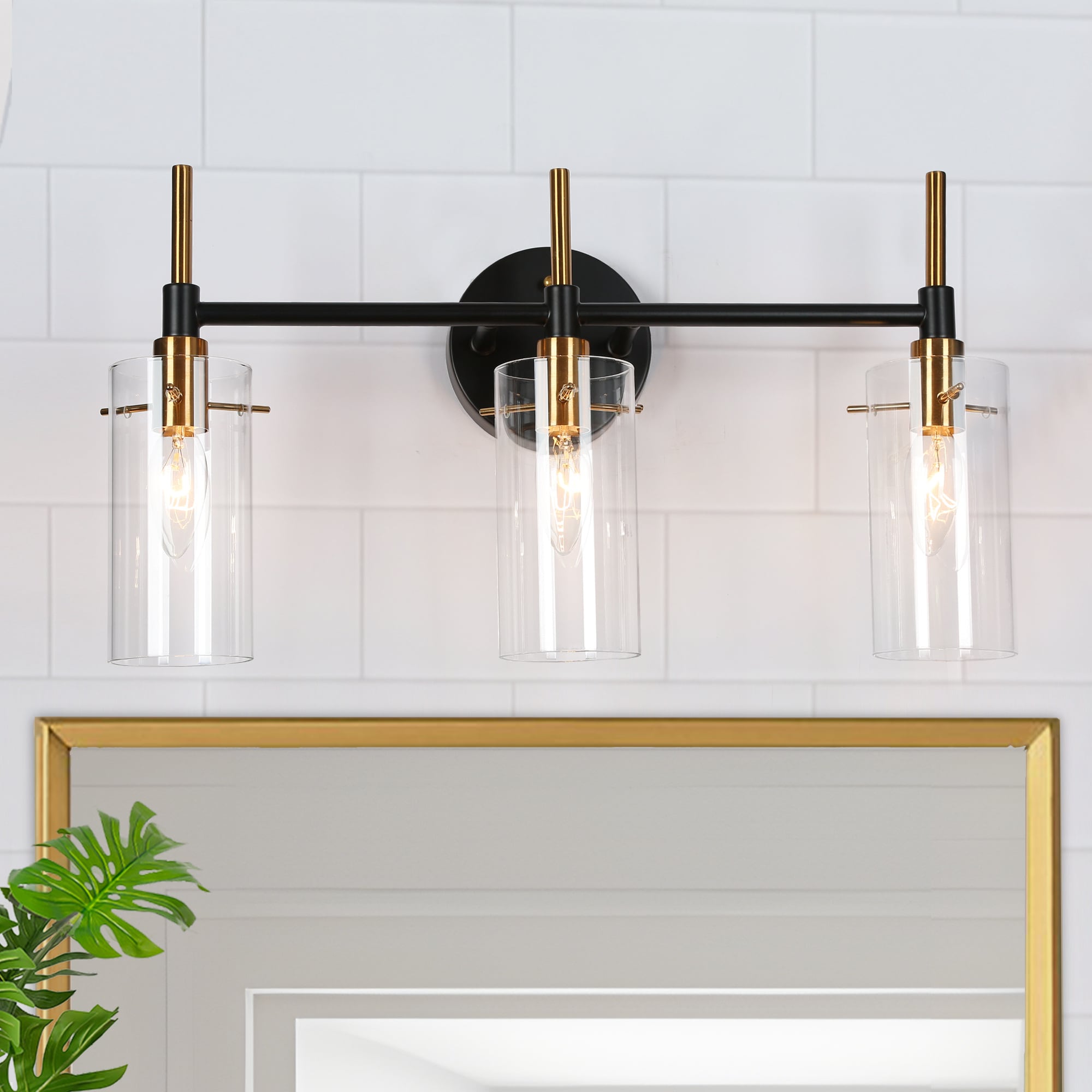 ZEVNI L3FV7RVIW4679SA7 Sidia Modern Farmhouse 19.5-in 3 -Light Matte Black Modern/contemporary Vanity light bar