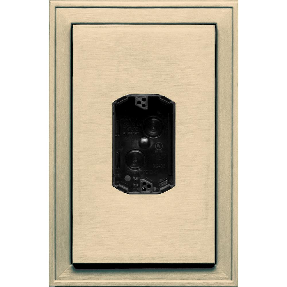Builders Edge 130110020012 8.125-in x 12-in Dark Almond Vinyl Electrical Mounting Block
