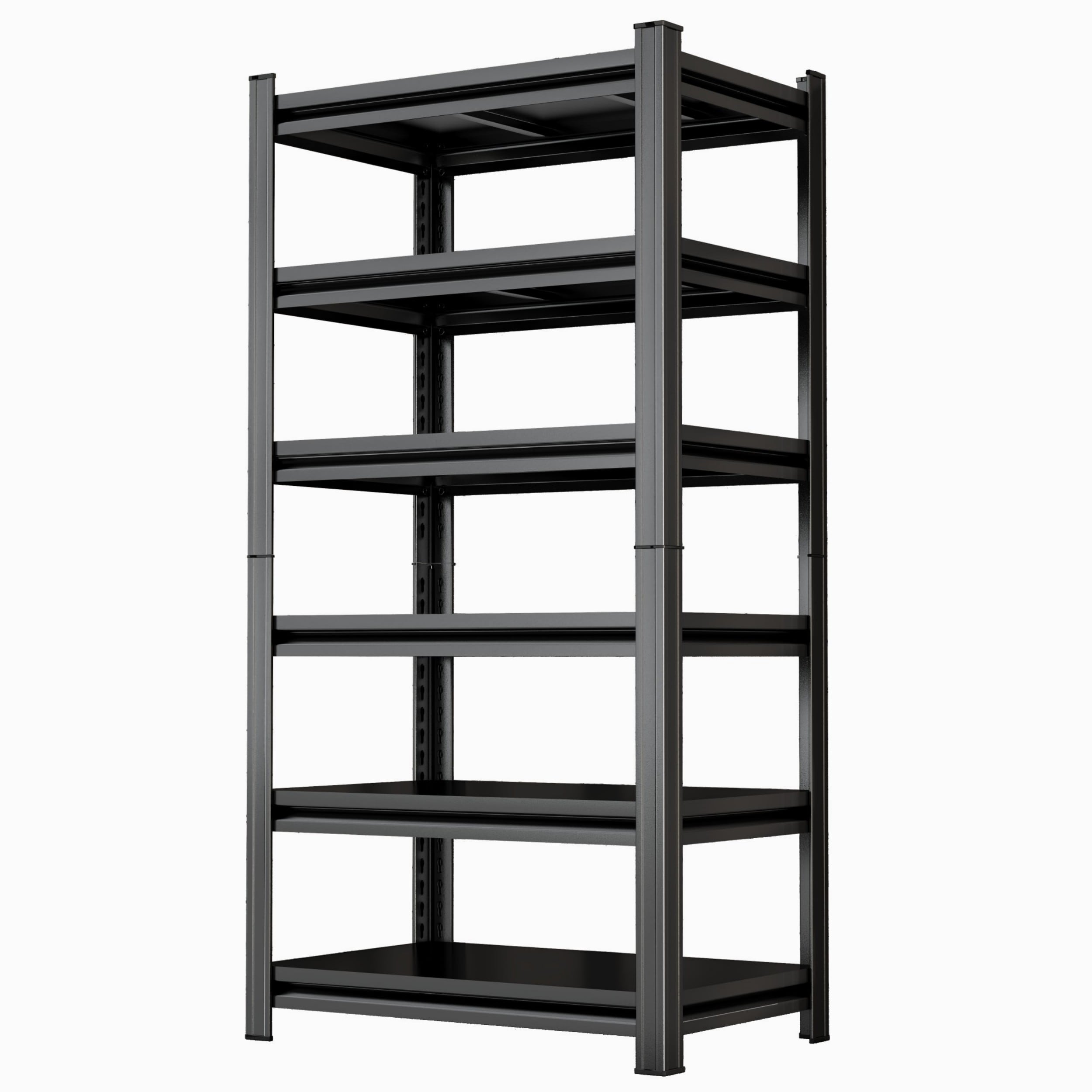 Cuschoice 39-in W x 18-in D x 82-in H 6-Tier Heavy Duty Metal Storage Rack Adjustable Shelves 2400 lbs Capacity Black