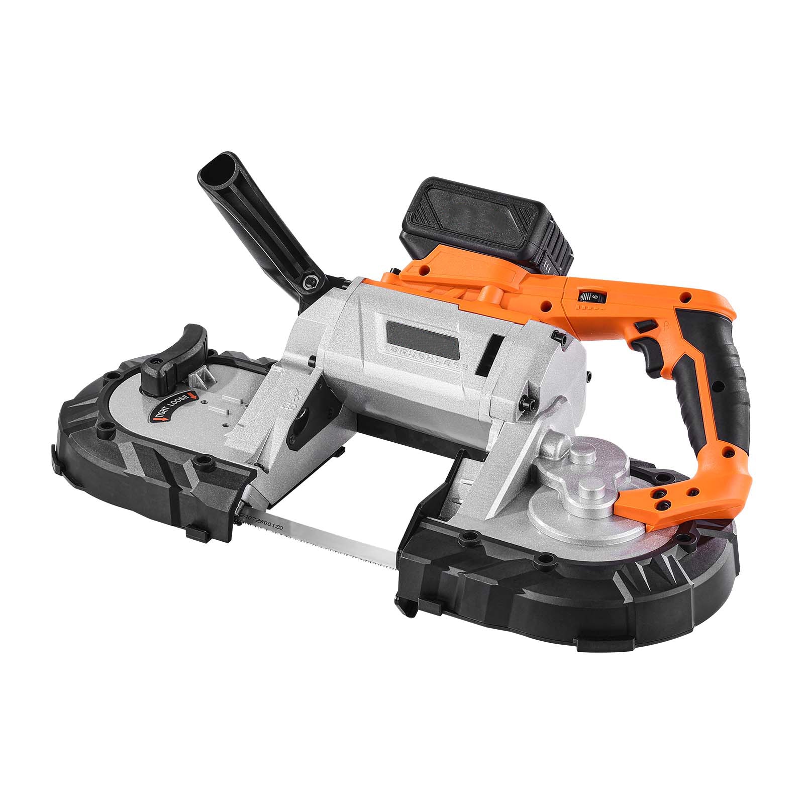 VEVOR 20V Portable Band Saw Kit  5 Inches Deep Cut  AC 110V  360W Bandsaw with Brushless Motor  4.0 Ah Battery  Cordless and Compact Portaband  0-120 m/min Variable Speed  for Cutting Metal  Wood