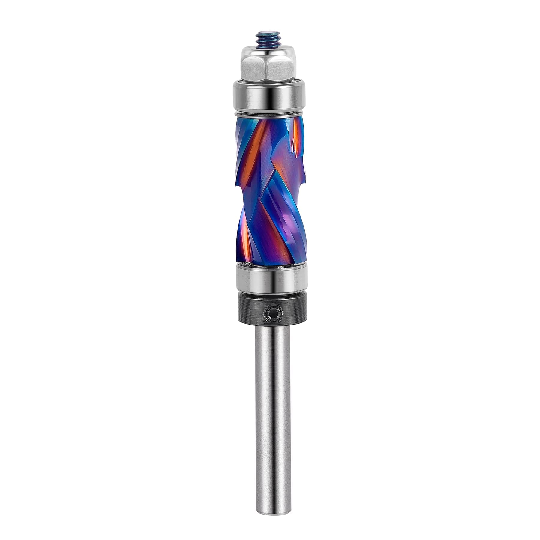 SenQWFa Coated Flush Trim Router Bit 1/4 Shank with Top and Bottom Bearing 1/2 Inch Cutting Diameter durable home and garden accessory designed #LDC0818C301