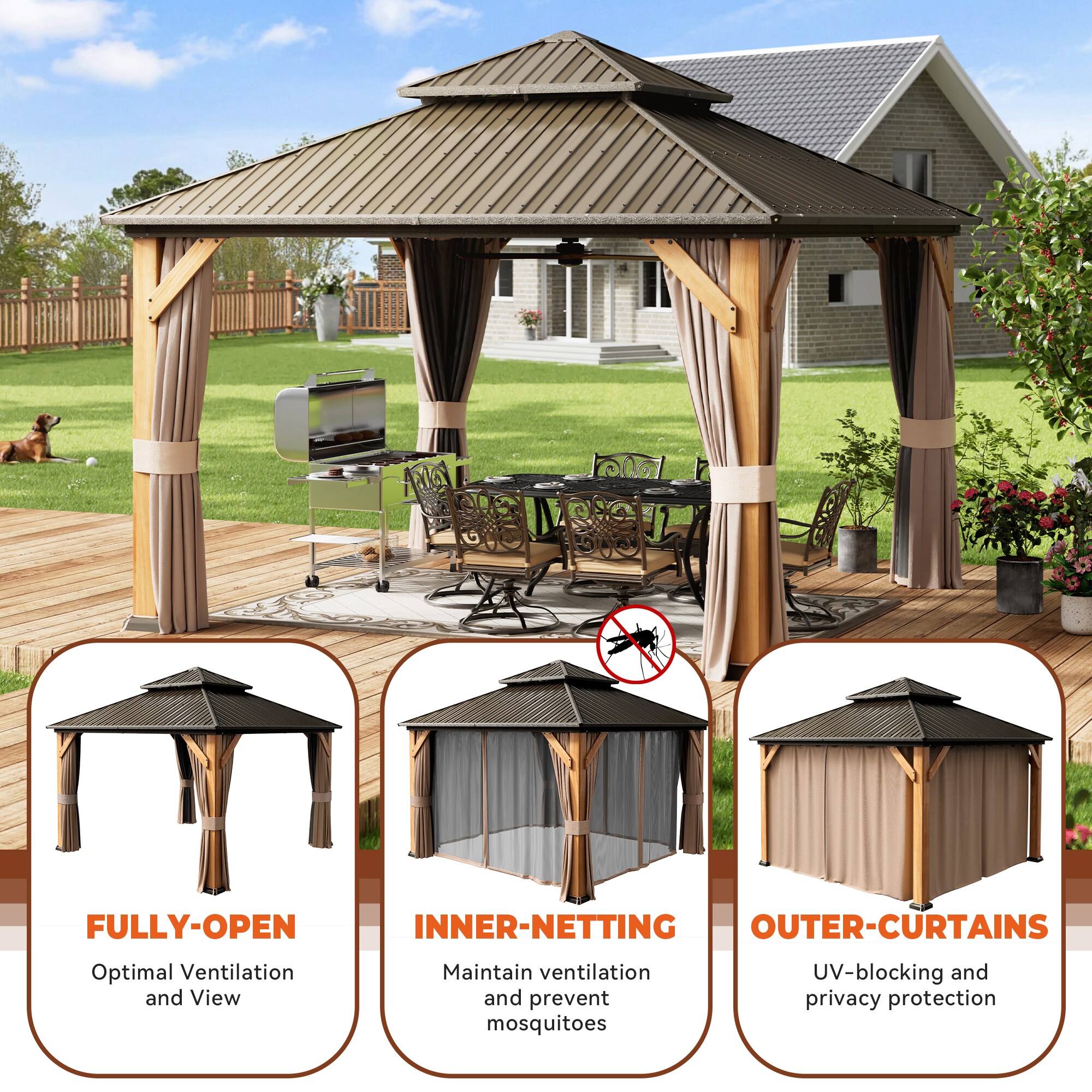 Dimakai DK-0605LC1679 Wood-Resin-Gazebos - View #9