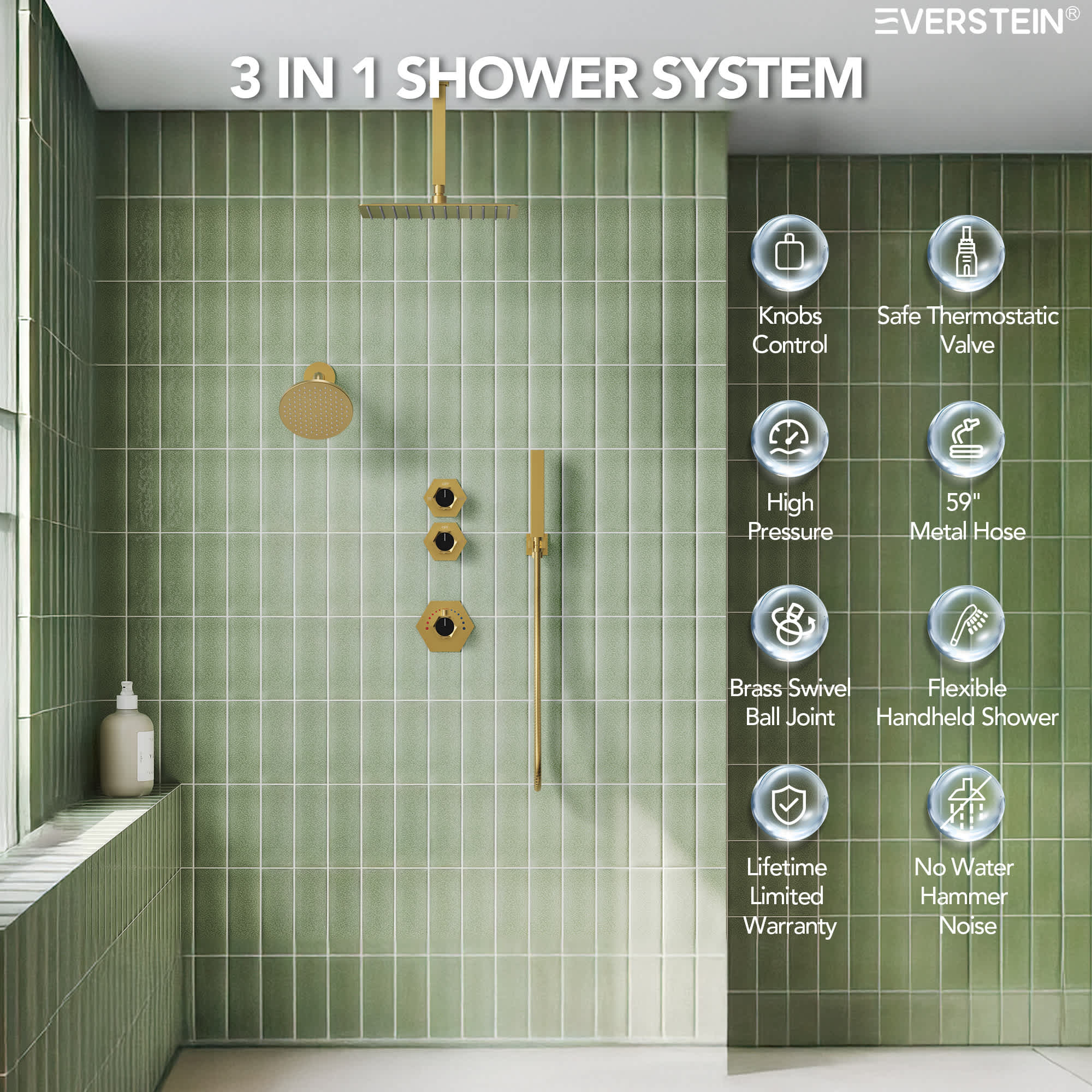 EVERSTEIN SFS-1041-GD12 Tub-Shower-Faucets - View #2