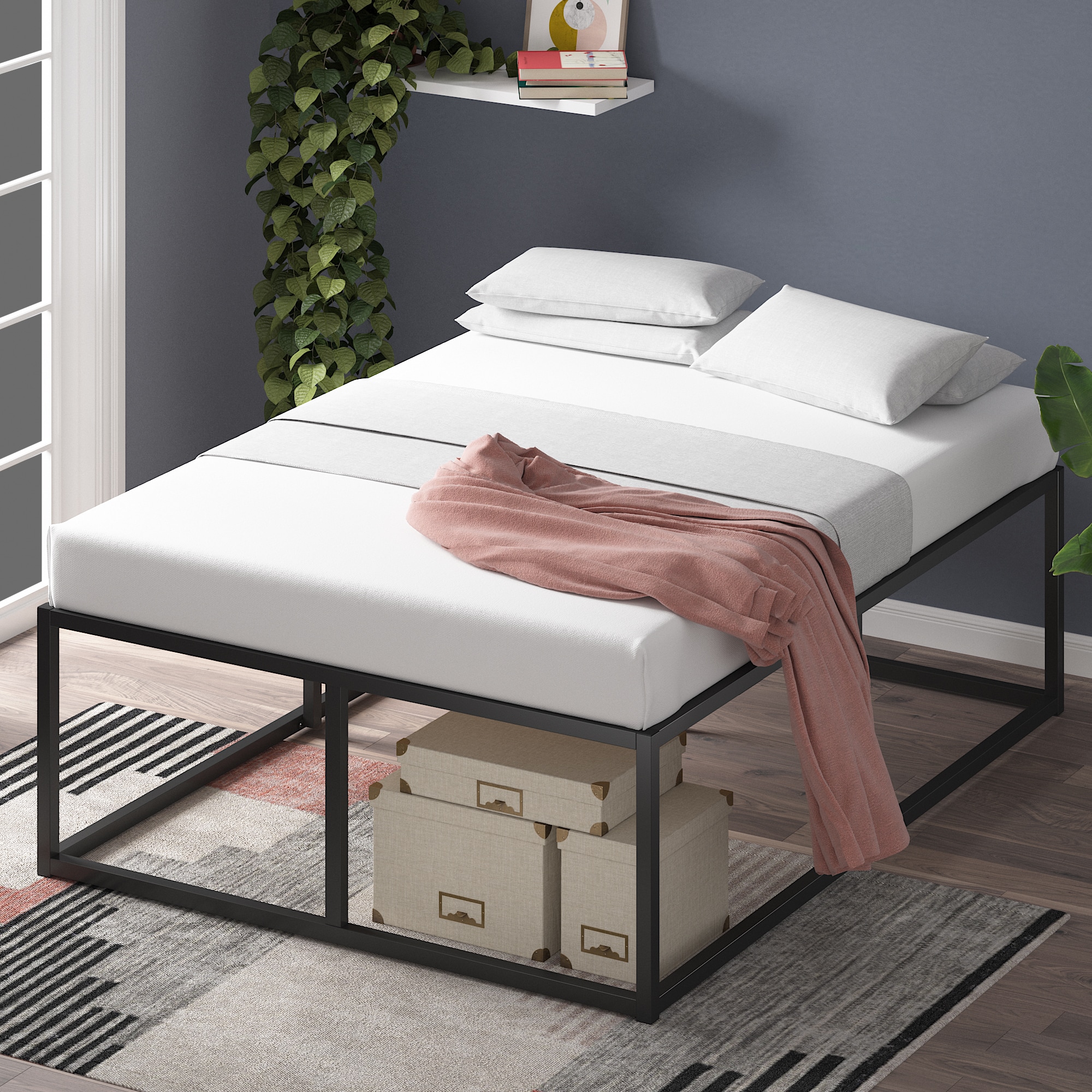 Zinus SPI-TKNS-18Q Black Queen Metal Platform Bed