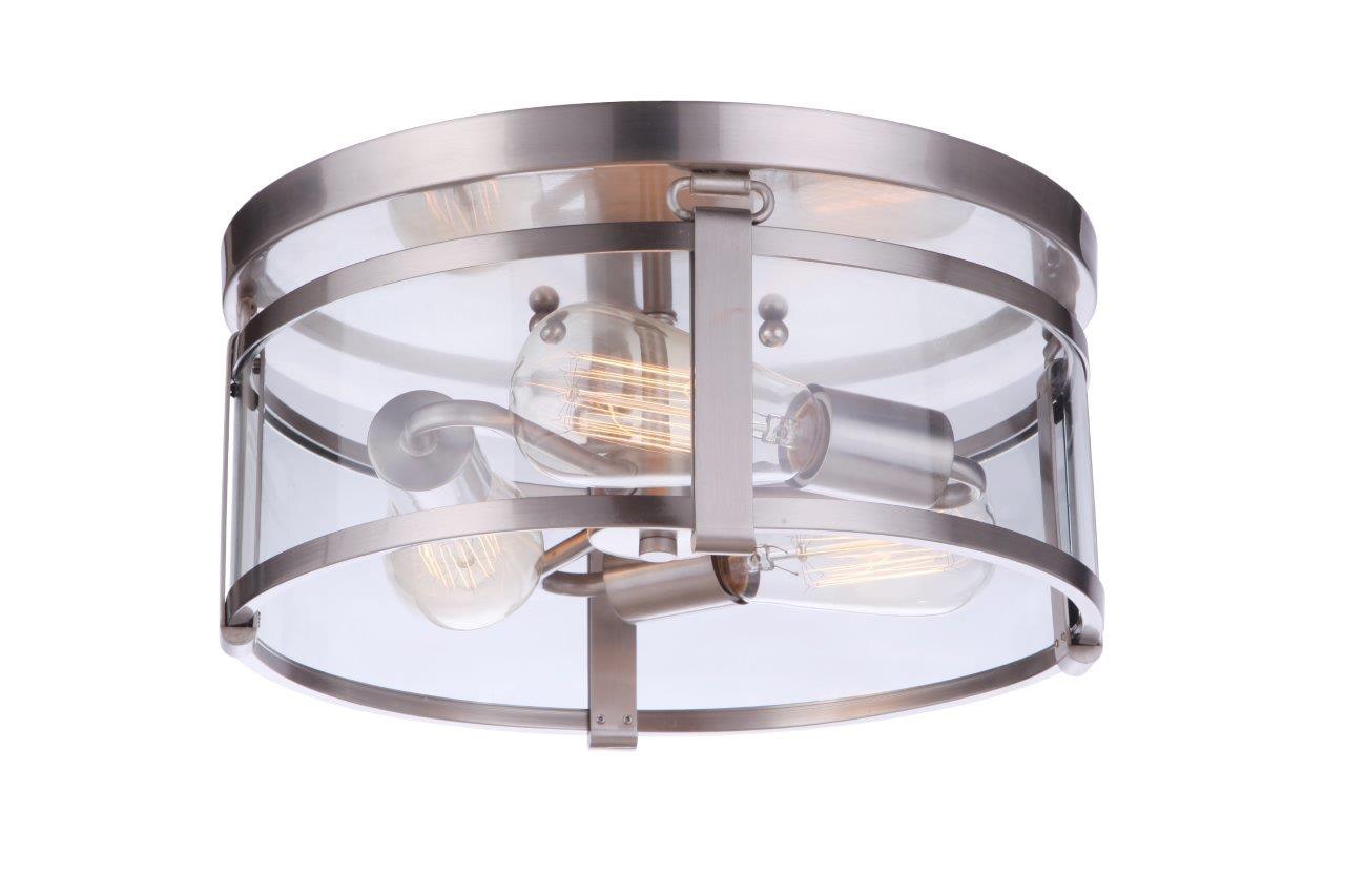 Craftmade 55383-BNK Elliot 3 -Light 13-in Brushed Nickel Flush Mount Light