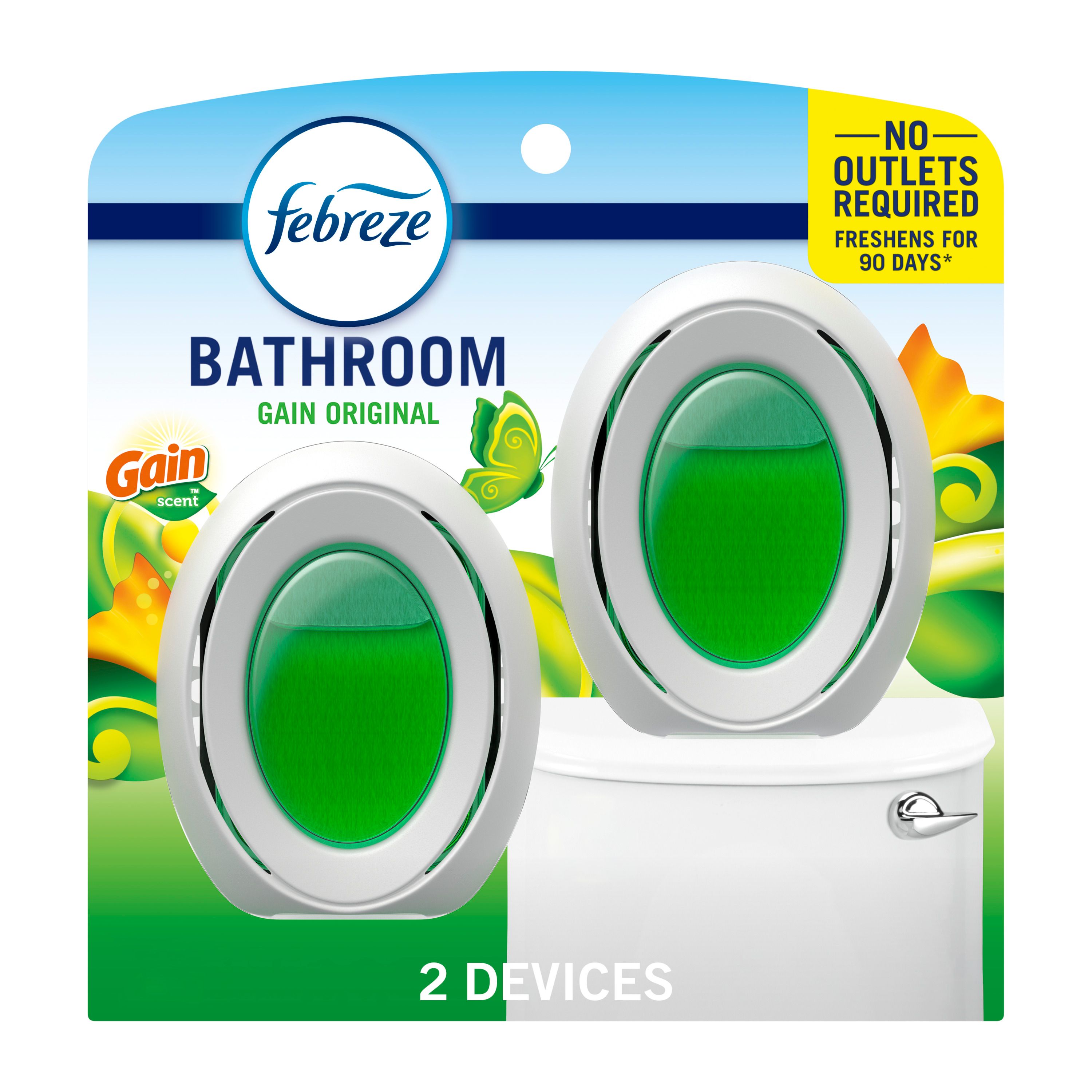 Febreze 3700093330 Small Spaces 2 Count Gain Original Dispenser Air Freshener 2 -Pack