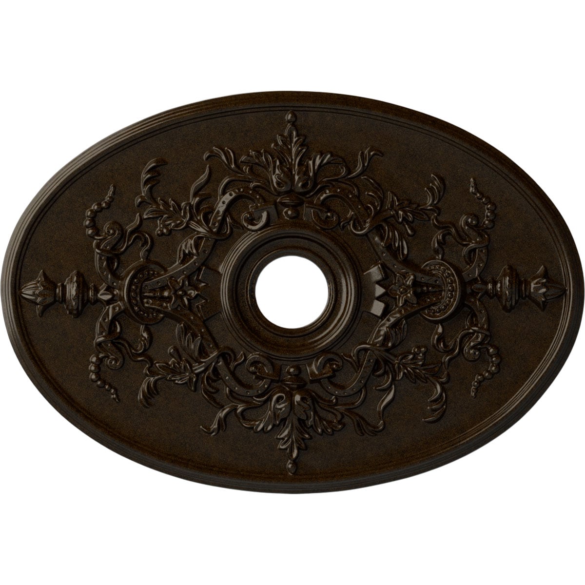 Ekena Millwork CM21X30ALBZS Alexa 21.25-in W x 30.75-in L Painted Bronze Polyurethane Whole Ceiling Medallion