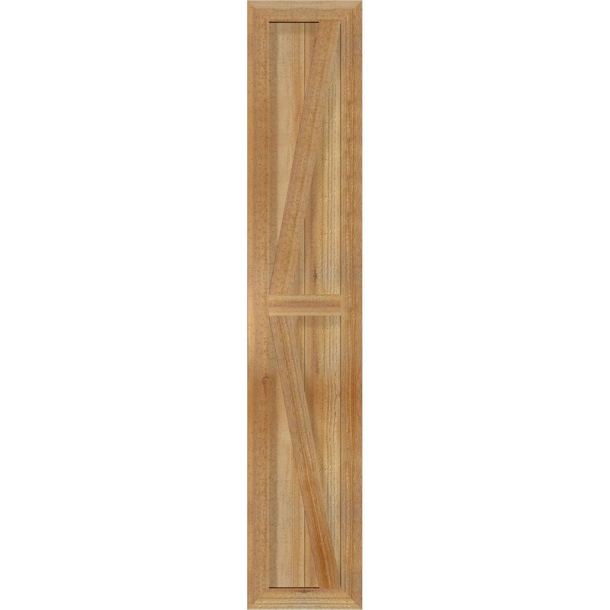 Ekena Millwork RBF06Z11X057RWR 10.75-in W x 57-in H Unfinished Paintable/Stainable Board and batten Framed with z-bar Wood Exterior Shutters ( 2 -Pack )
