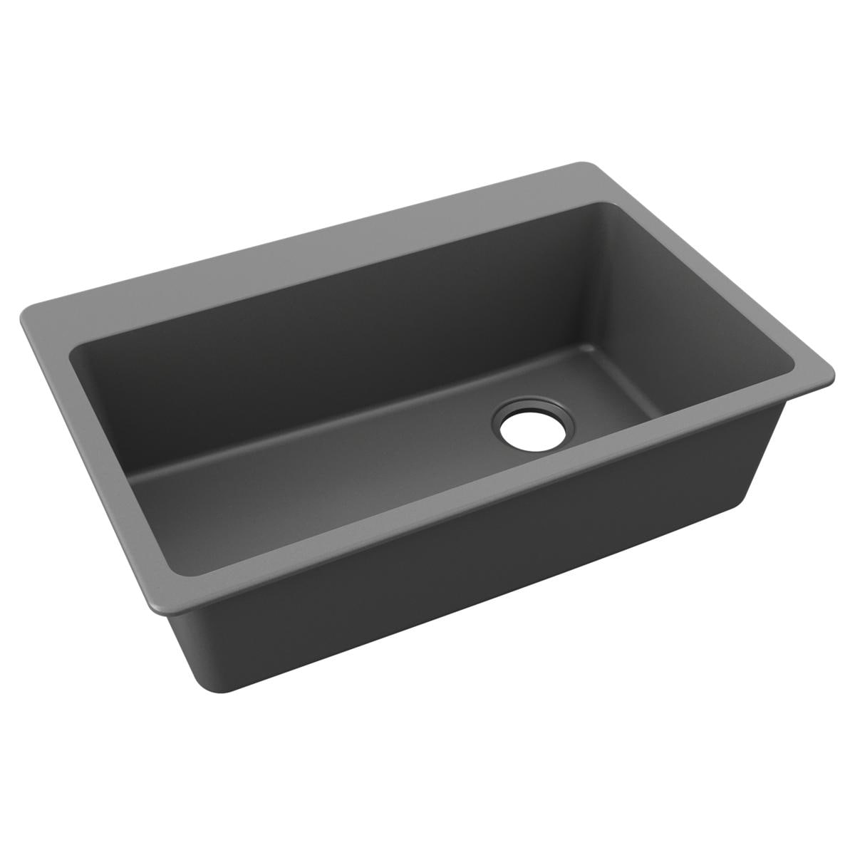 Elkay ELG13322GT0 Quartz Classic Drop-in 33-Inches x 26.78-Inches Quartz Single bowl 7-Hole Kitchen Sink