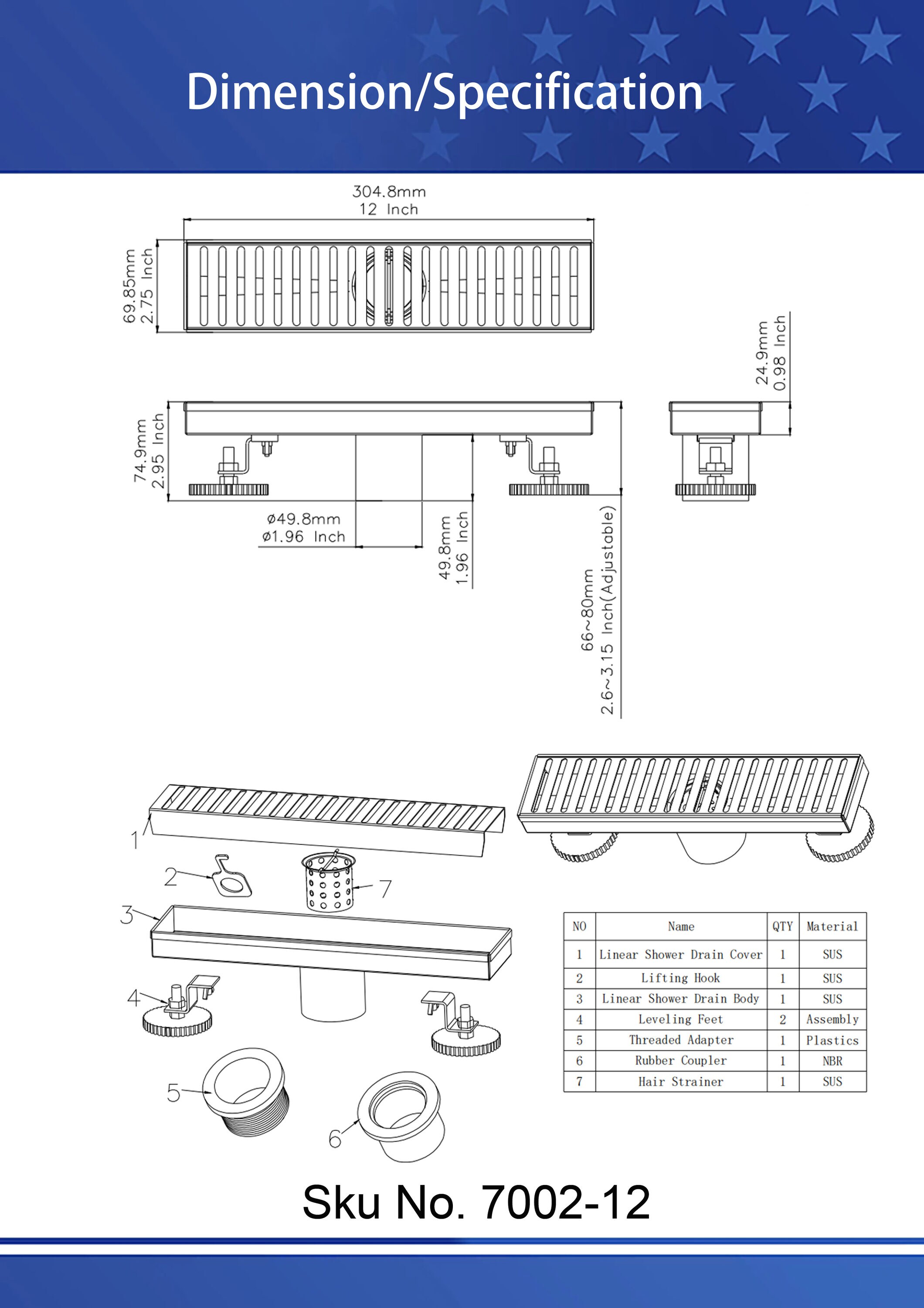 Rainlex RX7002H-12 Drains-Flanges - View #10