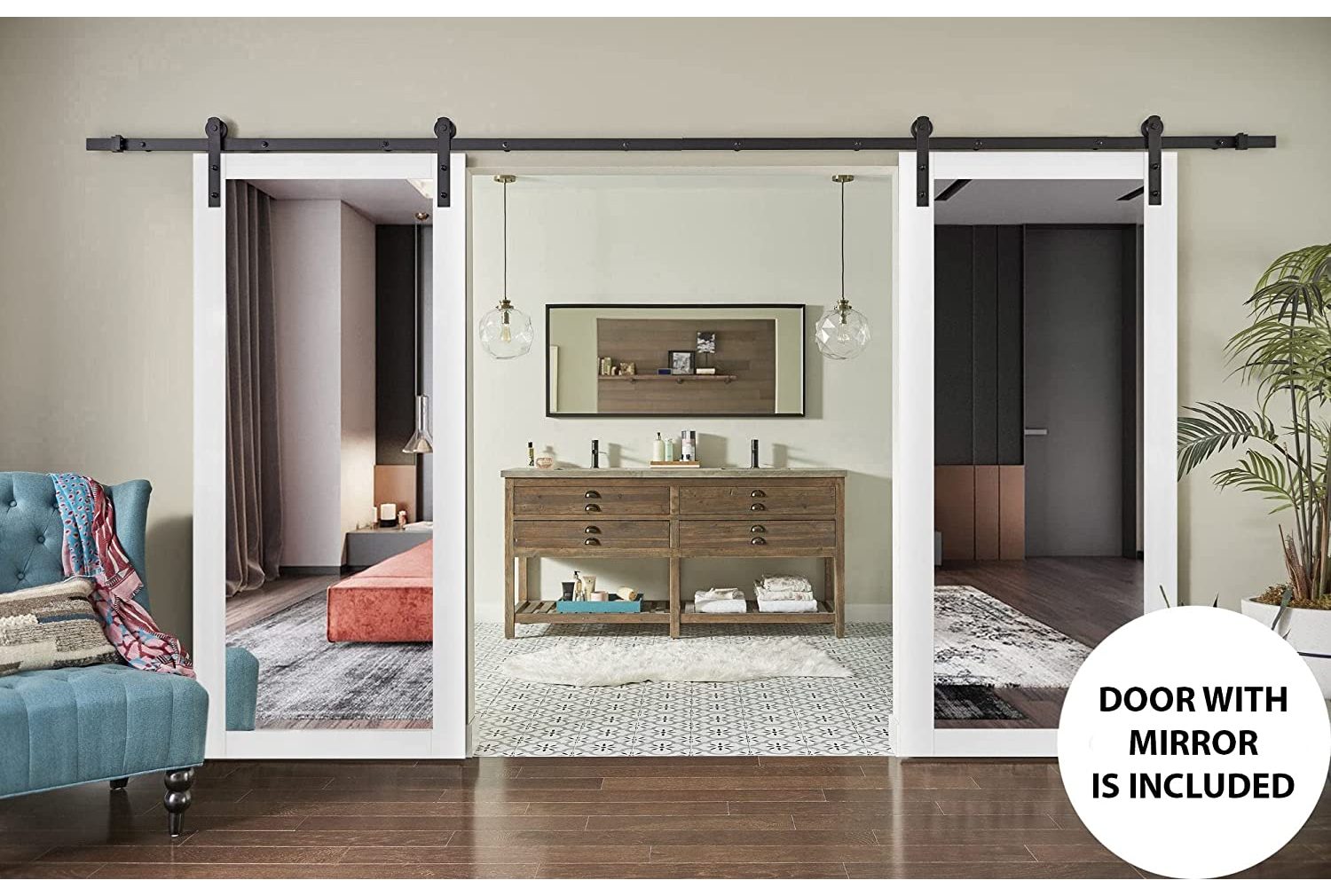 SARTODOORS LUC1299DB-WS-6096 Barn-Doors - View #5