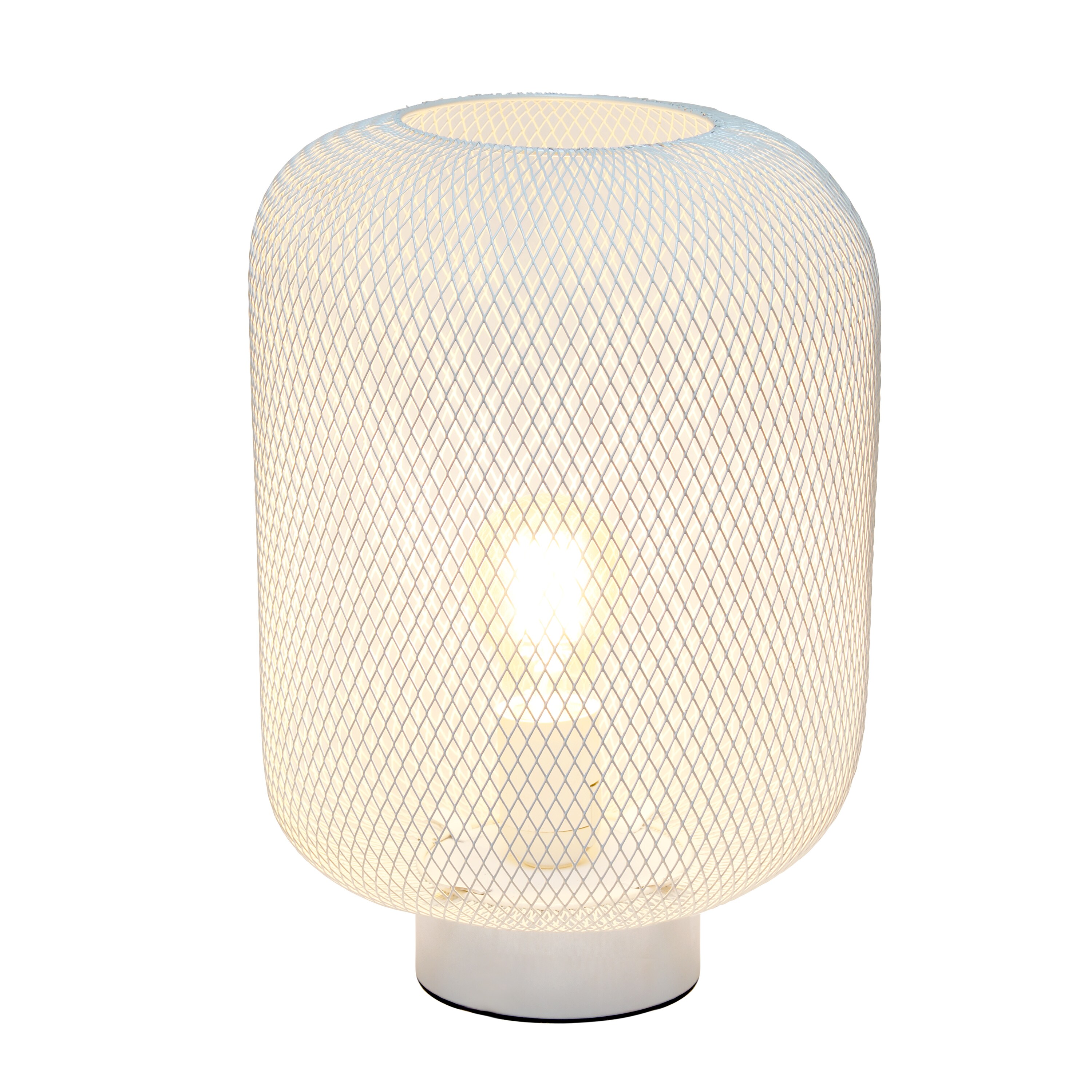 Simple Designs 11.8-inch Compact and Vintage Mesh Uplight Table Lamp ...