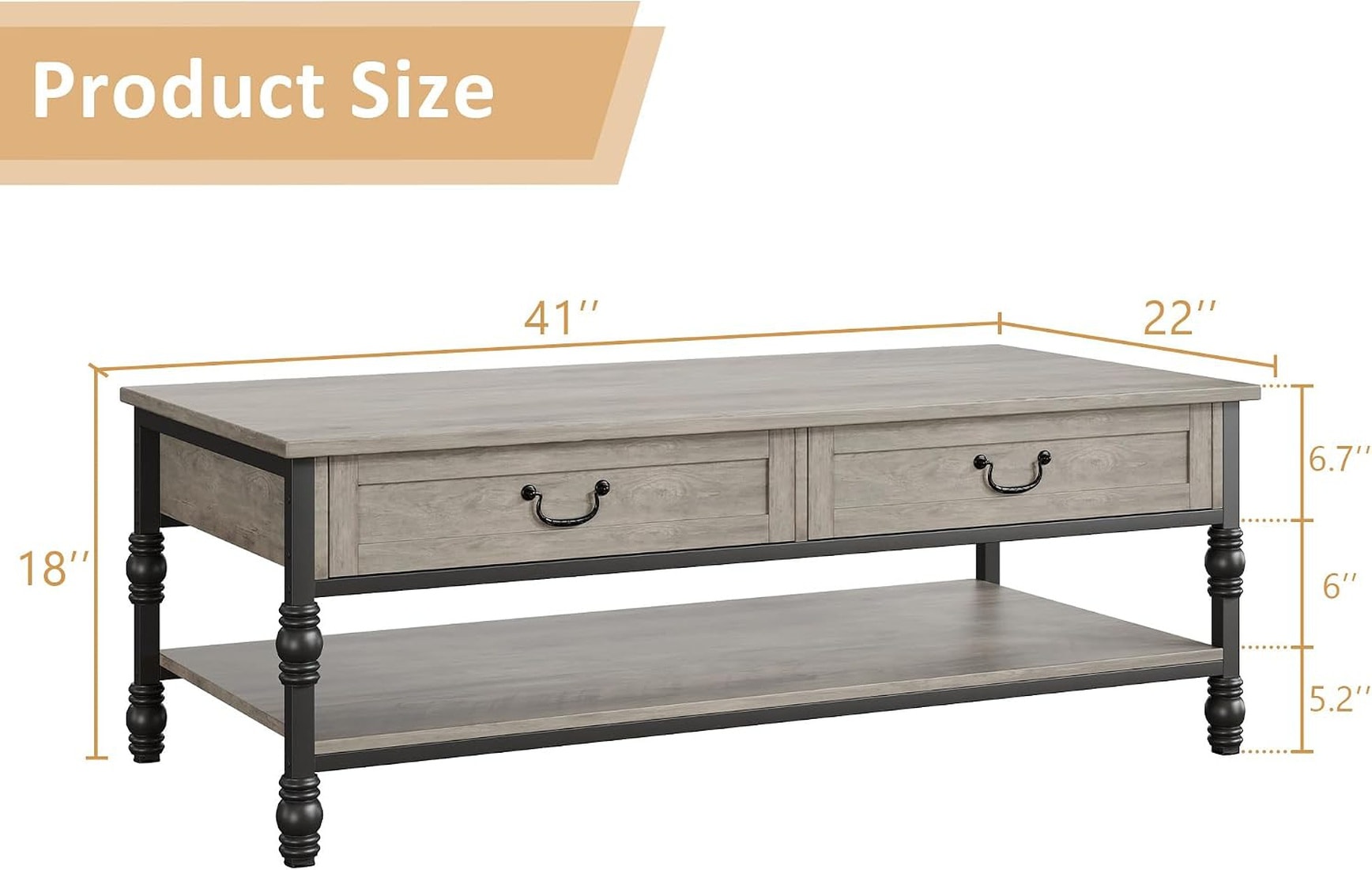 GAOMON CQC-1PFUEA-4X5W Coffee-Tables - View #2