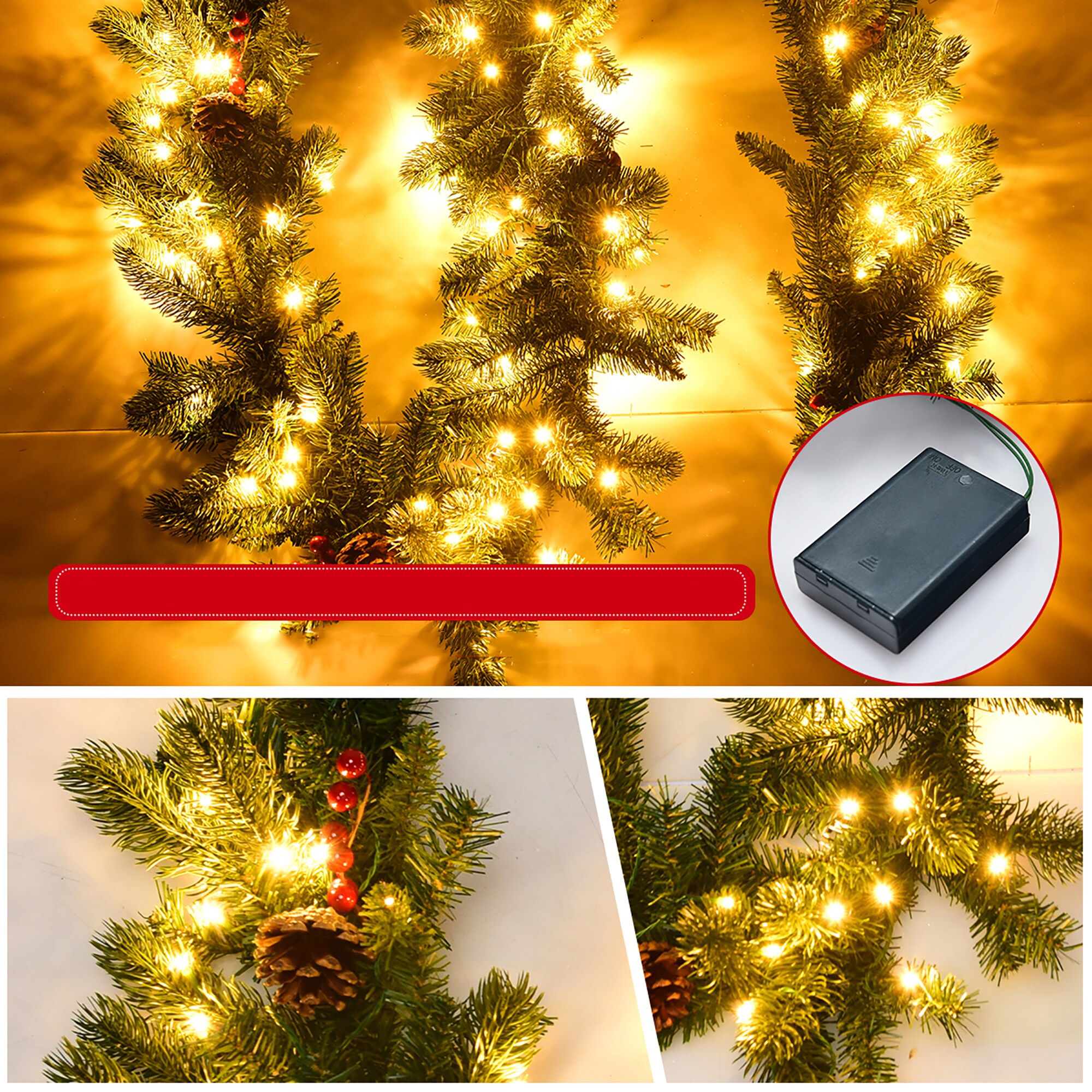 Costway CM22798 Artificial-Christmas-Garland - View #3