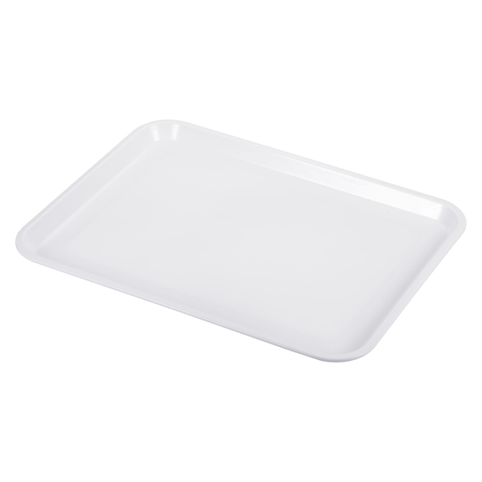 PATIKIL 15.1x11.4 Inch Fast Food Tray Plastic Serving Tray Reusable Multi-Purpose Rectangle Tray for Cafeteria Restaurant Home Kitchen White