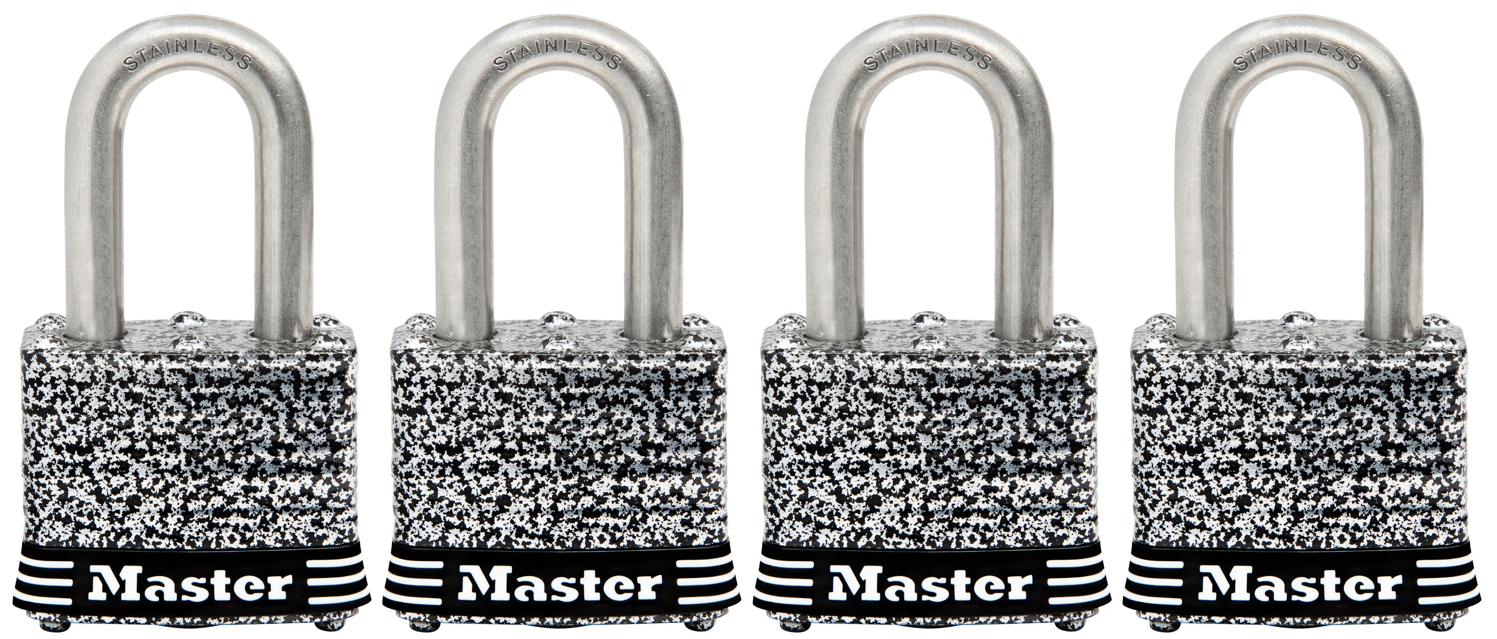 Master Lock 3SSQLD Keyed Padlock 1-1/8-in Shackle (4-Pack)