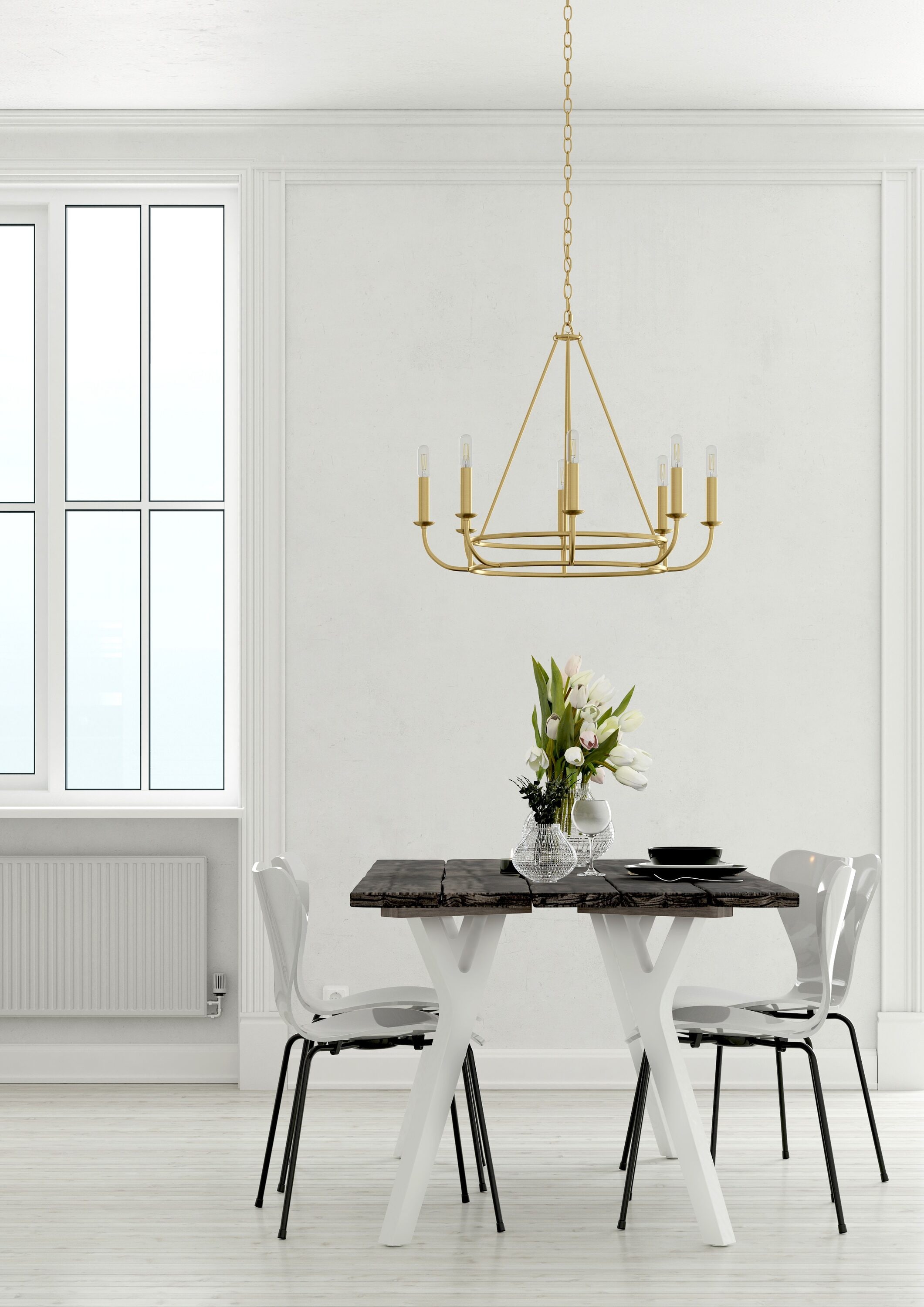 Bailey 8-Light Aged Brass and Crystal Chandelier