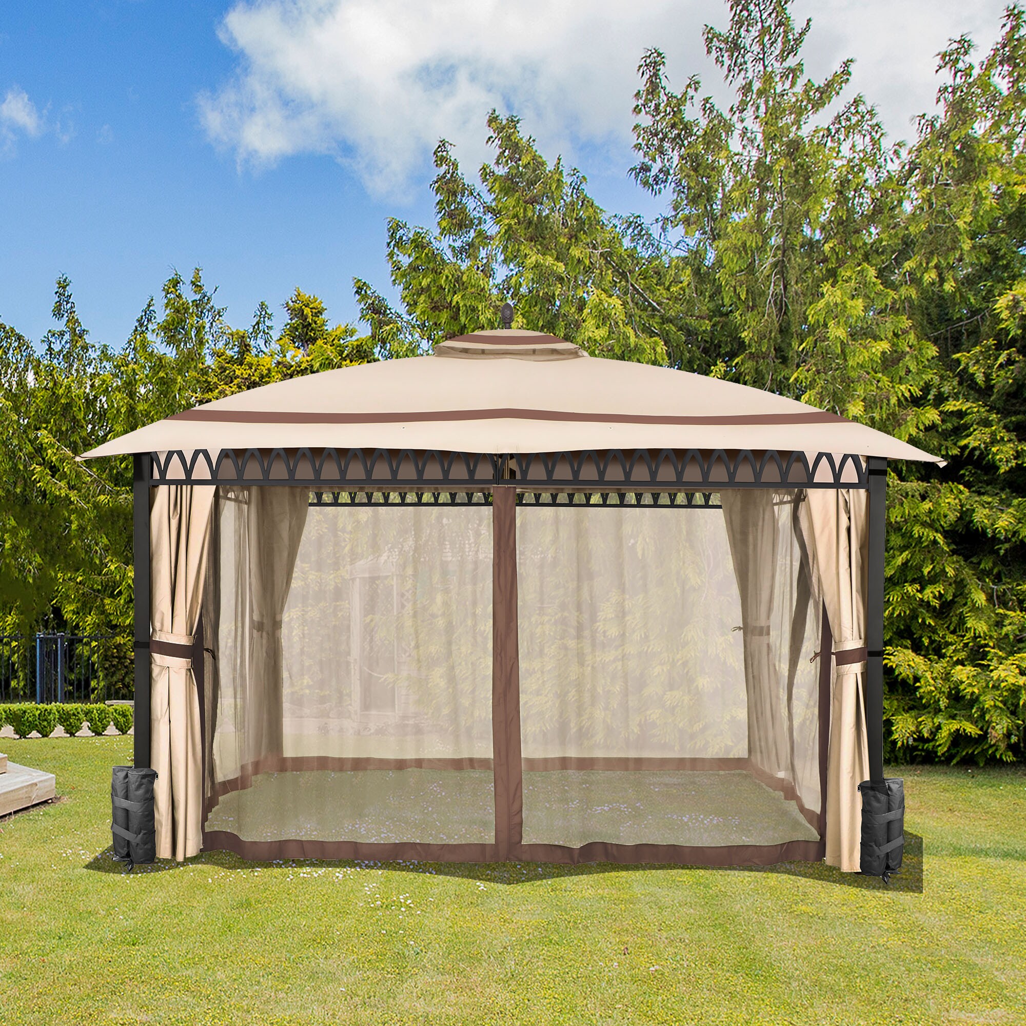 StarEcho AHGUS-CM-D1995B-K Wood-Resin-Gazebos - View #2