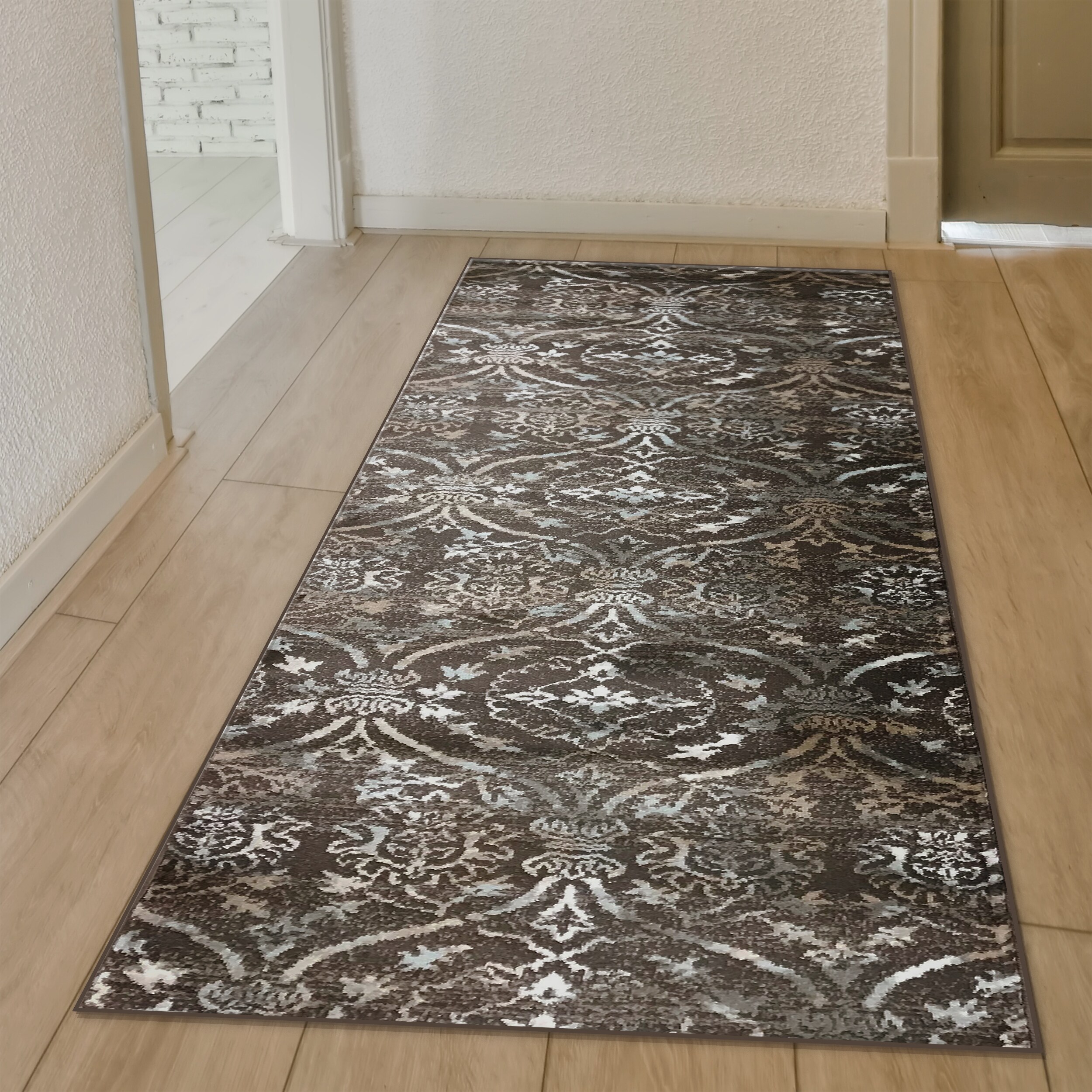 Radici USA 3746/1033/BROWN Pisa 2 x 8 (ft) Polypropylene Brown Rectangular Indoor Abstract Bohemian/Eclectic Runner rug