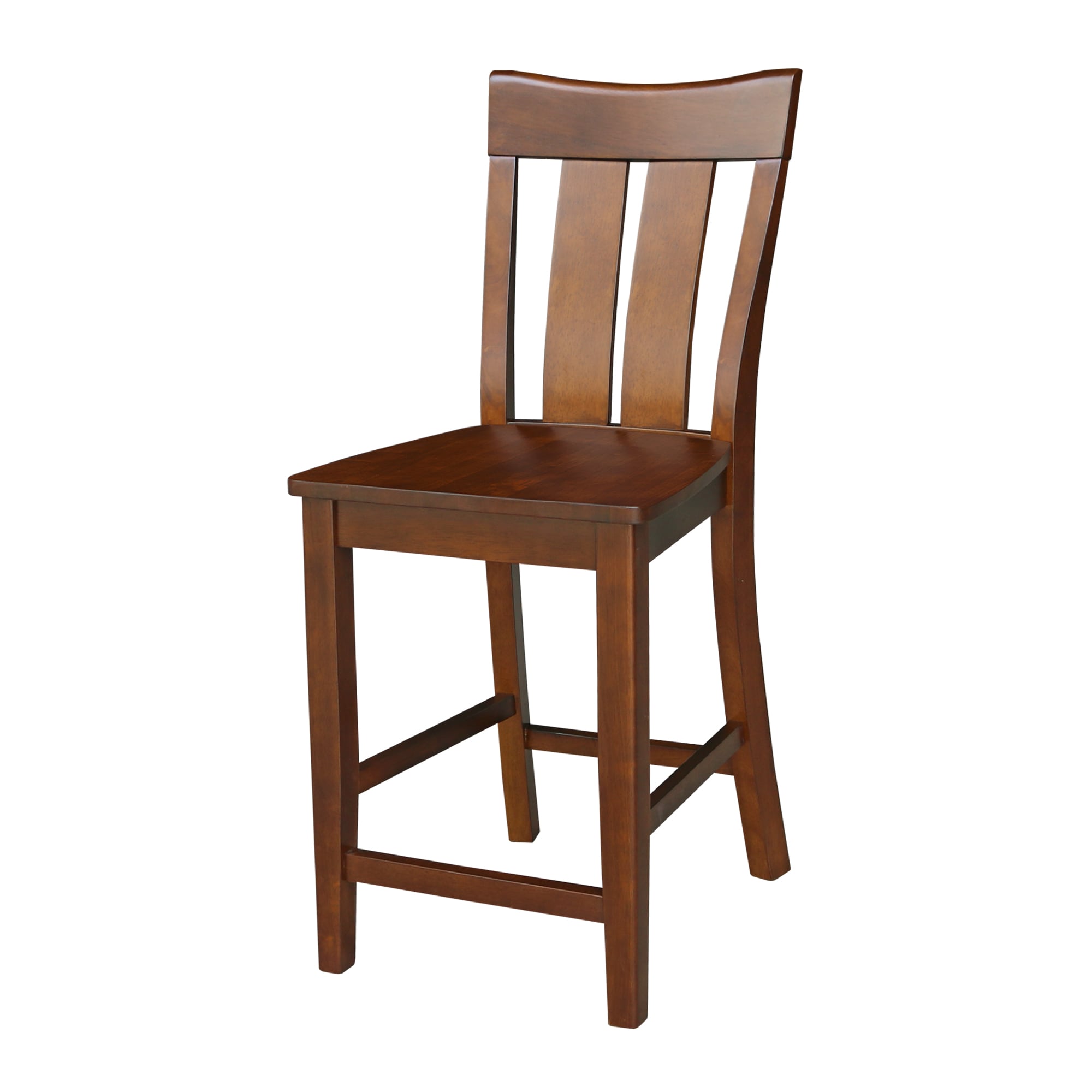 International Concepts S581-132 Espresso 24-in H Counter height (24-in to 27-in) Square Seat Wood Back Bar Stool Back